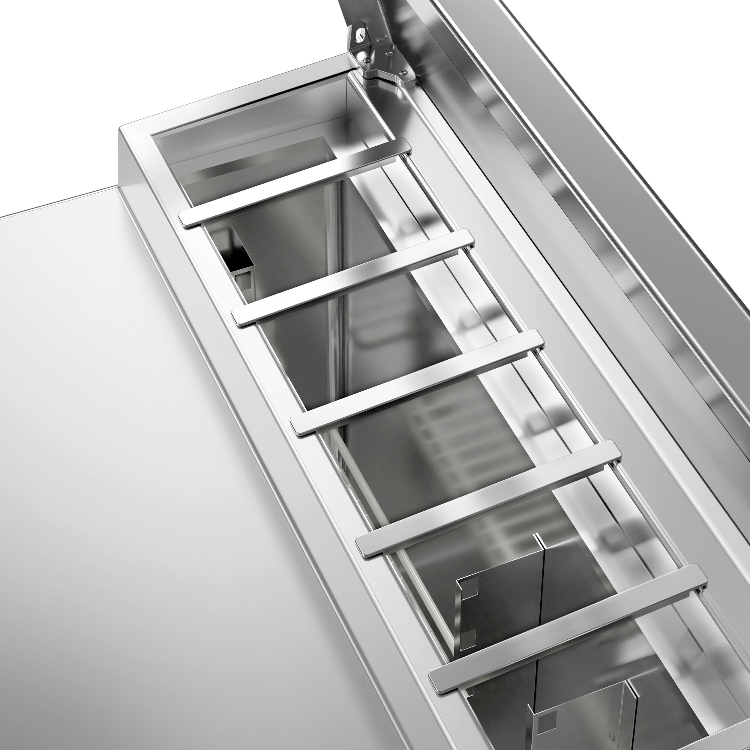 Table de préparation Mini PREMIUM – 900 mm – 2 portes – pour 5 bacs GN 1/6