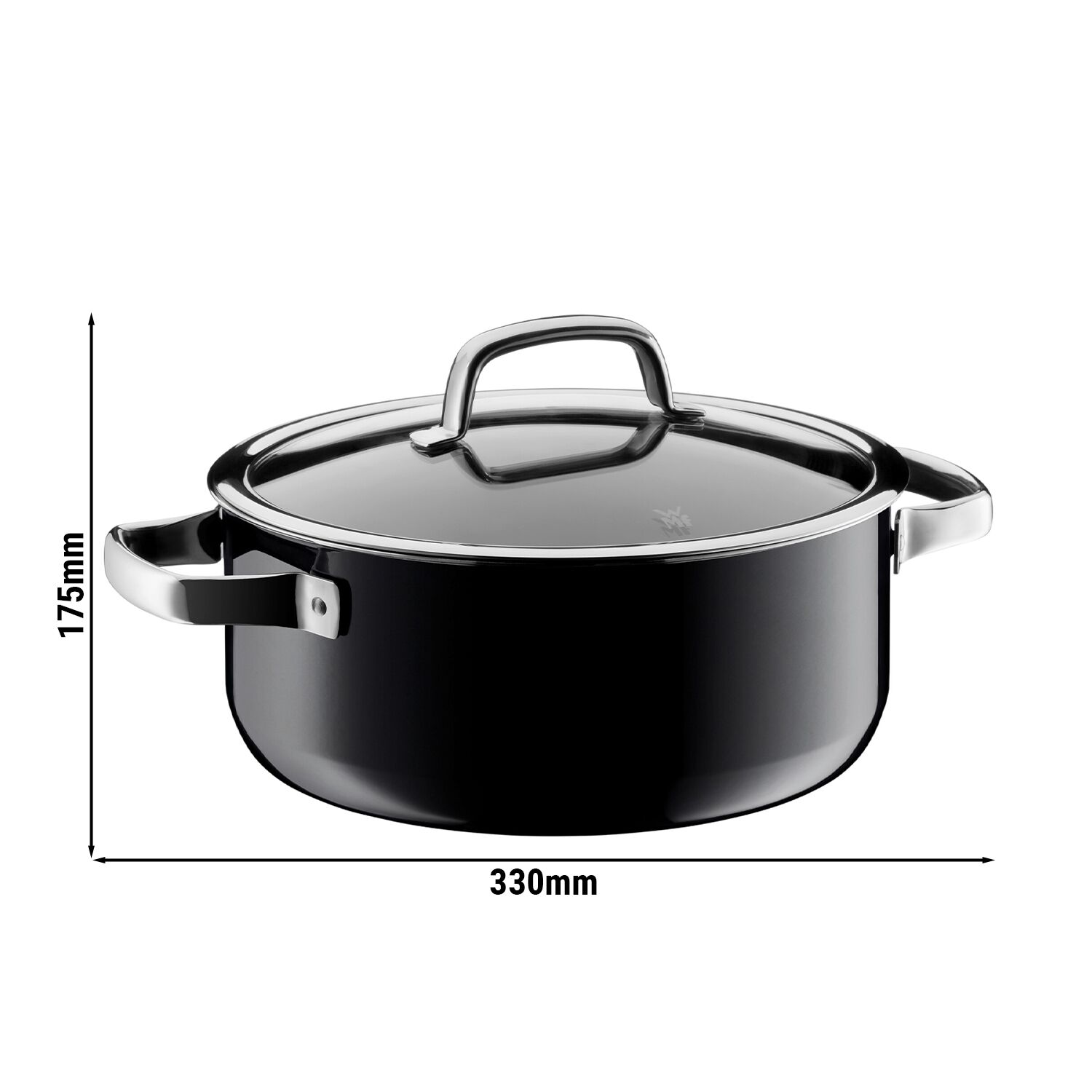 WMF | Fusiontec Mineral – Cocotte – Ø 240 mm – 4,4 litres – avec couvercle en verre – Noir
