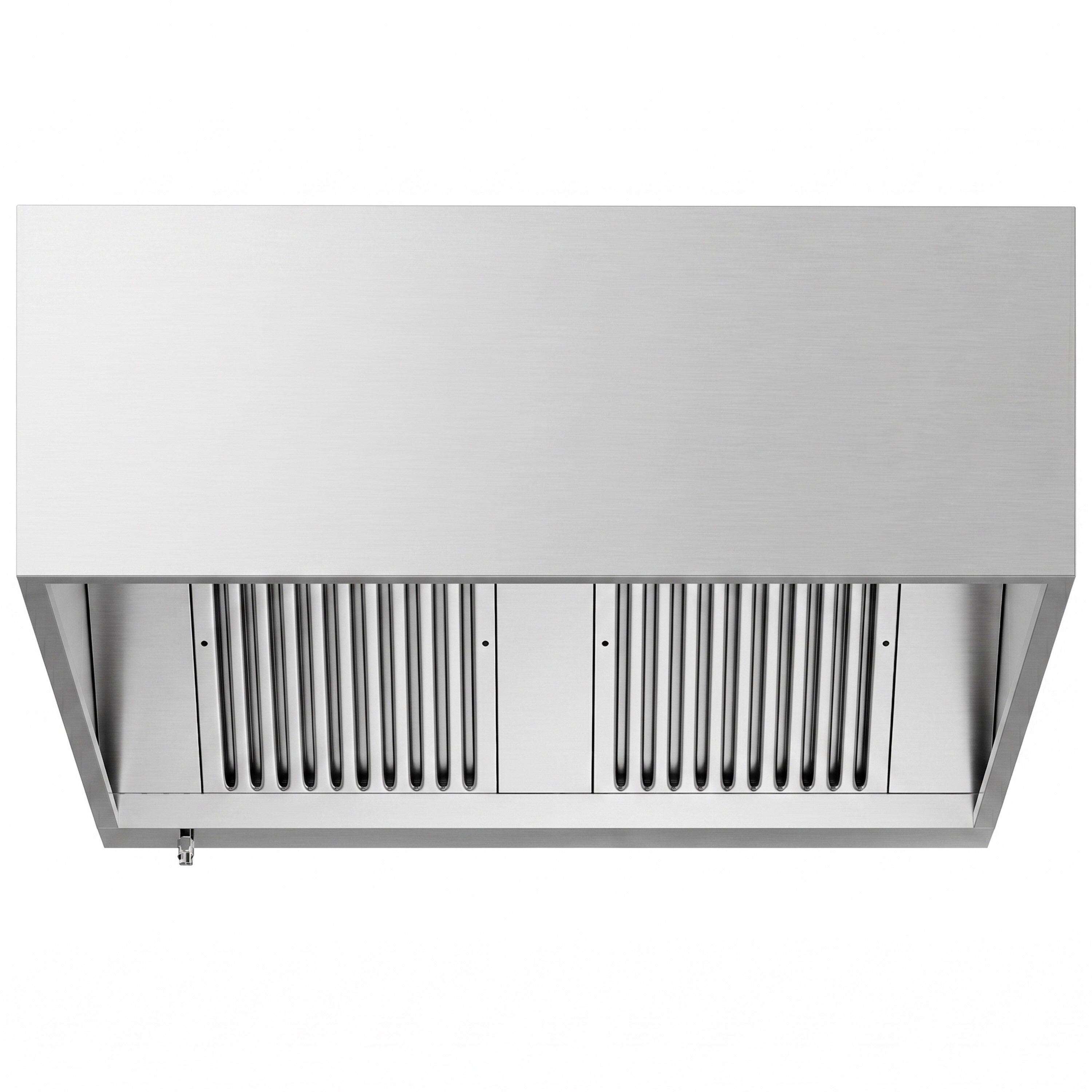 Hotte à adosser professionnelle - 1200mm - sans moteur - avec filtres et éclairage