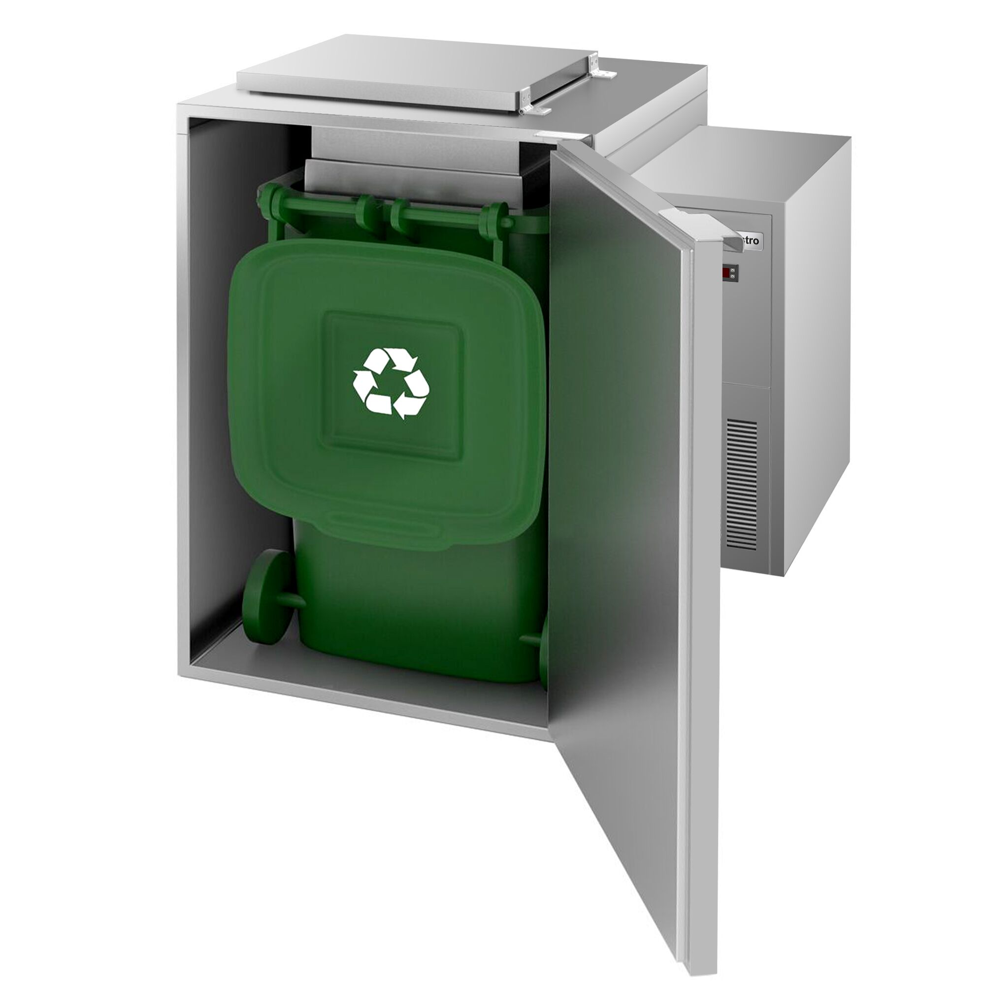 Refroidisseur de déchets humides – 1 × 120 litres ou 1 × 240 litres – Groupe à droite