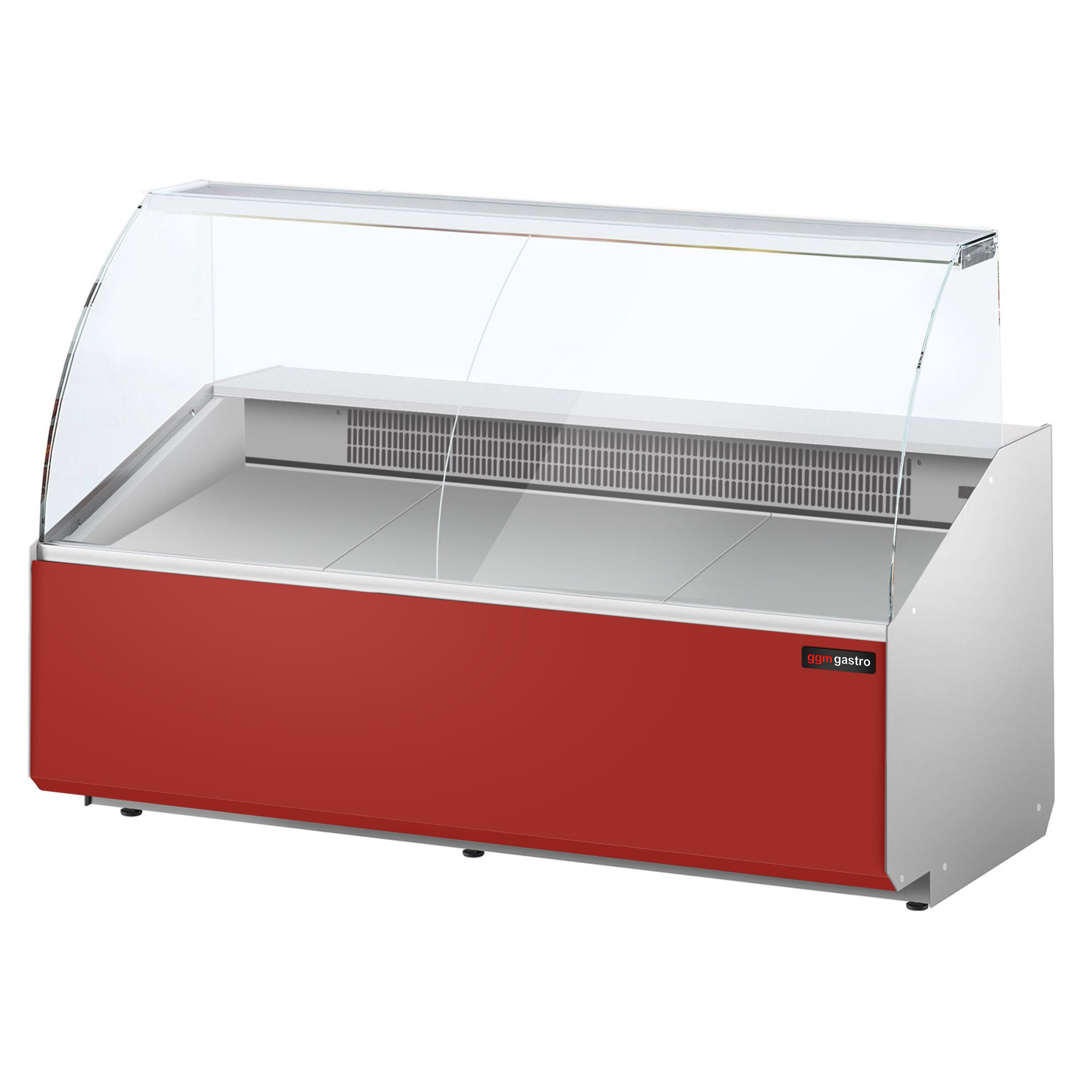 Serve Over Counter - 1881x979mm - front panel red - capacity 387 litres