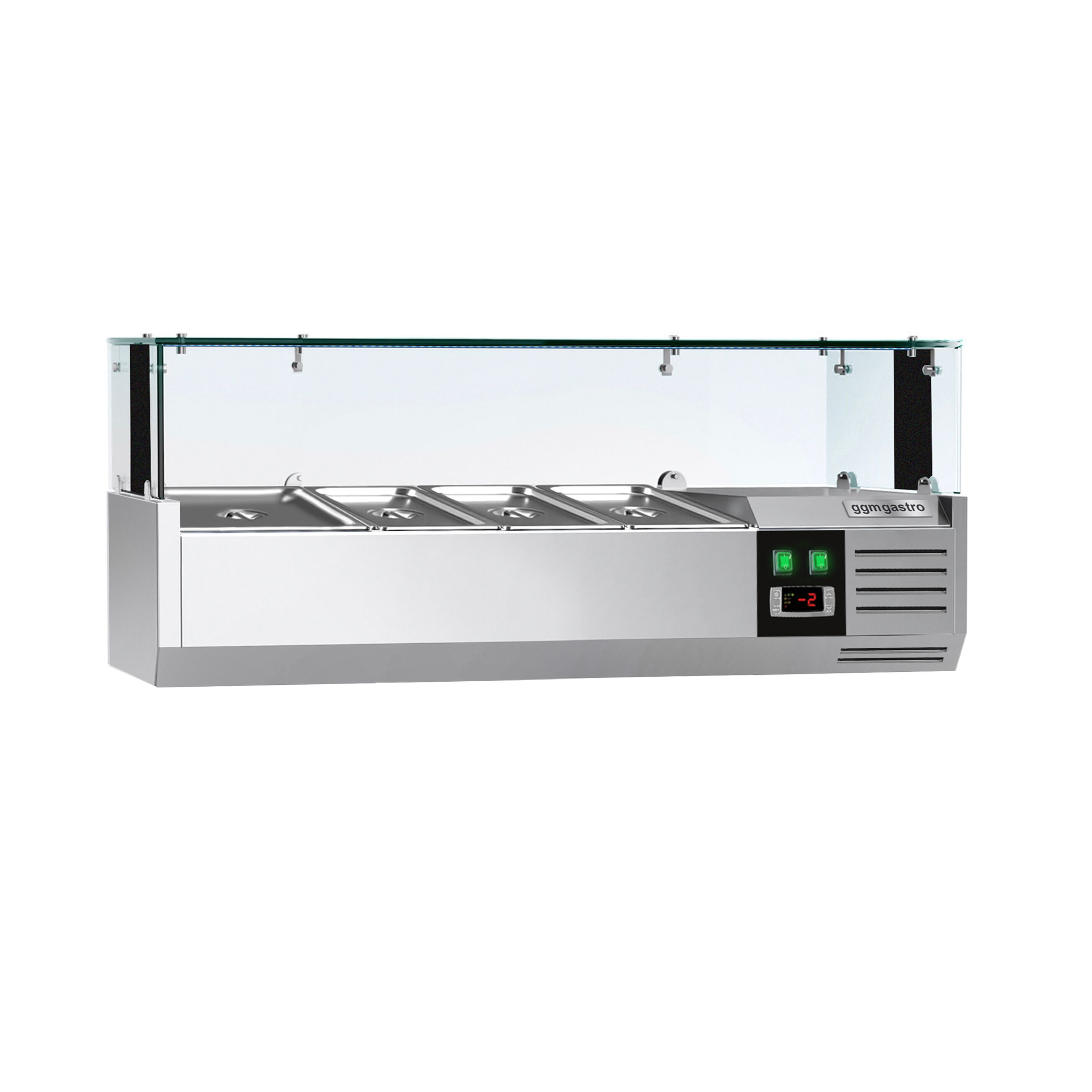 Vitrine Réfrigérée à Ingrédients PREMIUM avec éclairage LED - 1200x395mm - 3x GN 1/3 + 1x GN 1/2