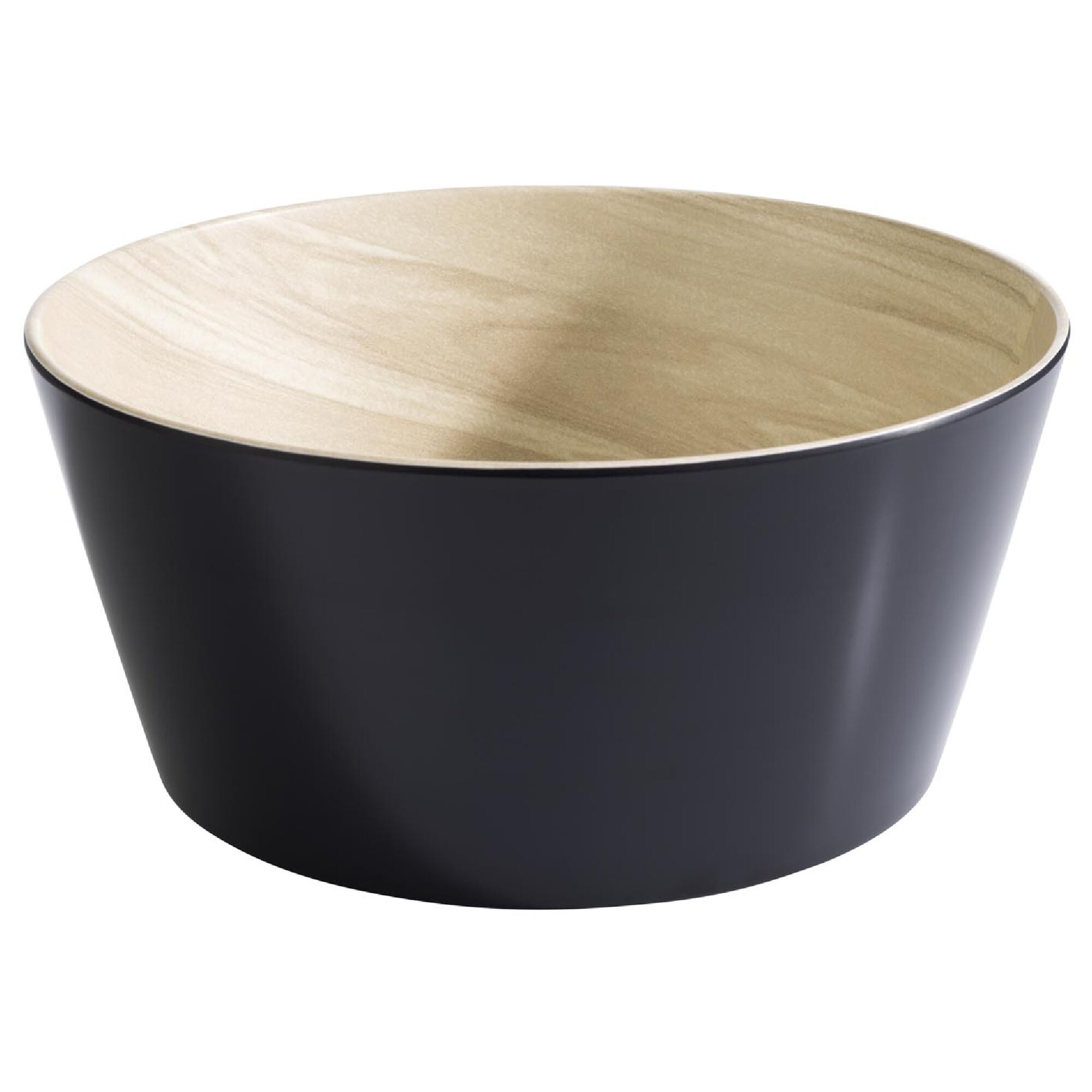 (6 stuks) Schaal - FRIDA - Melamine - 2,2L - rond - Ø220mm - stapelbaar - Zwart/Beige