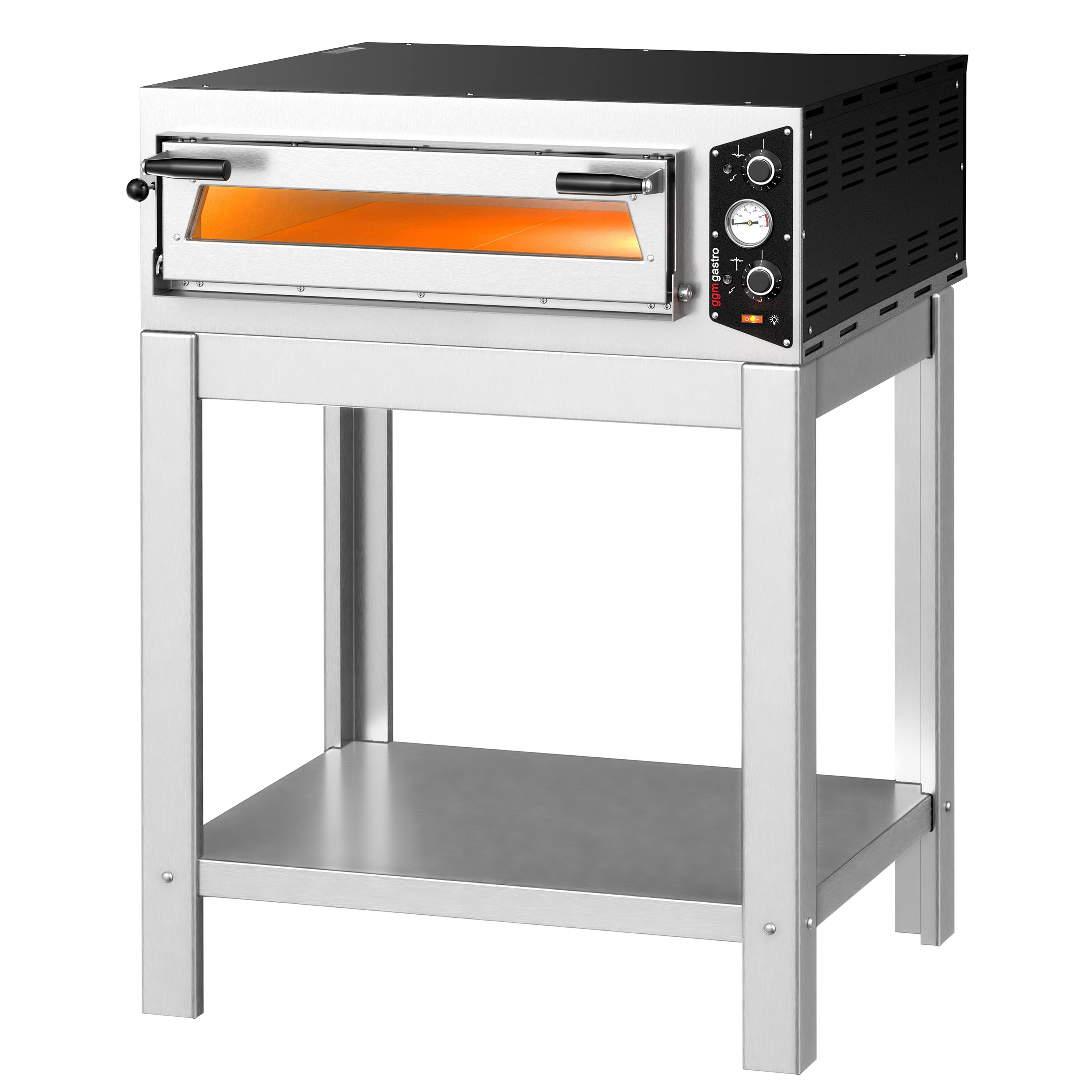 Four à pizza électrique – 4 x 30 cm – Manuel – incl. support inférieur