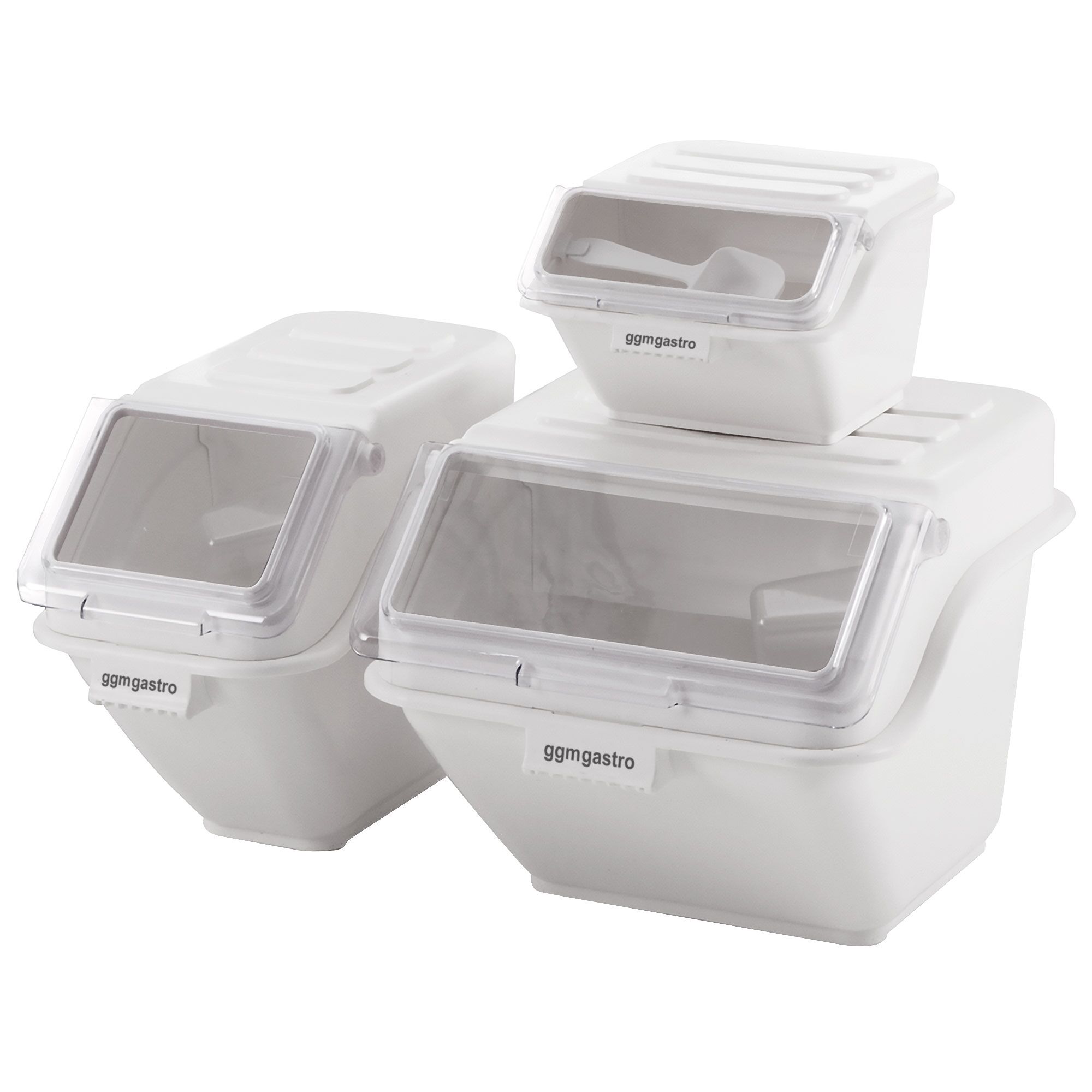 Ingredient Bin - with Flip Lid - 20L - Polypropylene - White - Stackable
