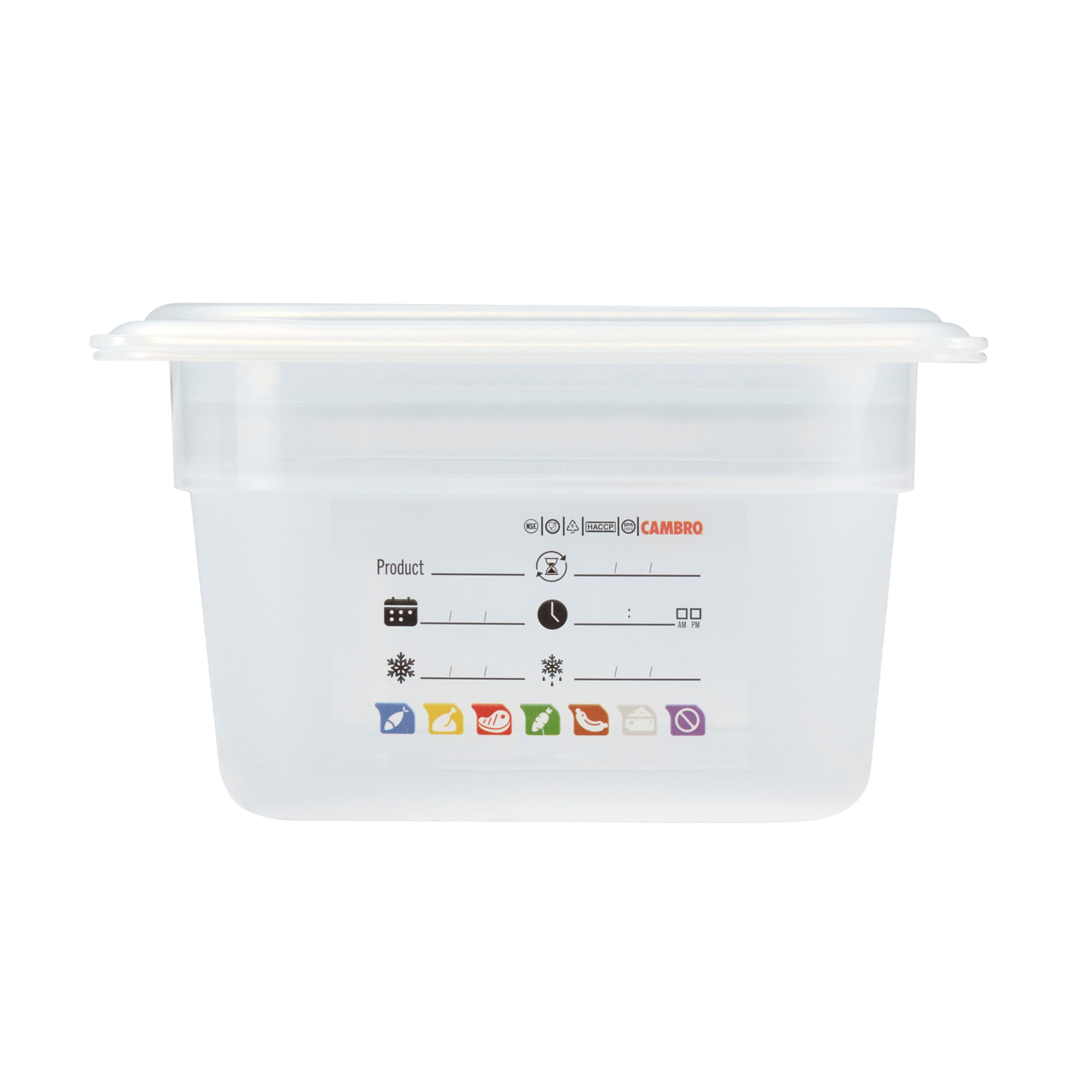 (6 pièces) CAMBRO | SafeTrak - Récipients en polypropylène GN 1/3 - laiteux - Hauteur : 100mm