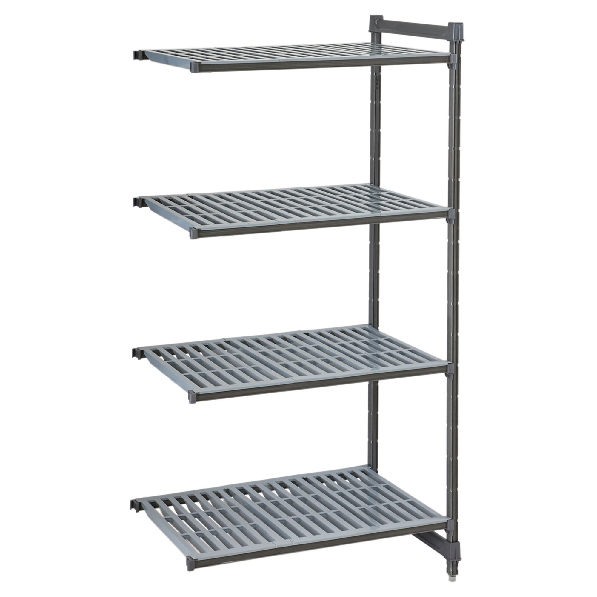 CAMBRO | Camshelving® Commercial Basics Plus Add-On Shelving Unit - 4 Slotted Shelves - 870×540 mm - Graphite Grey