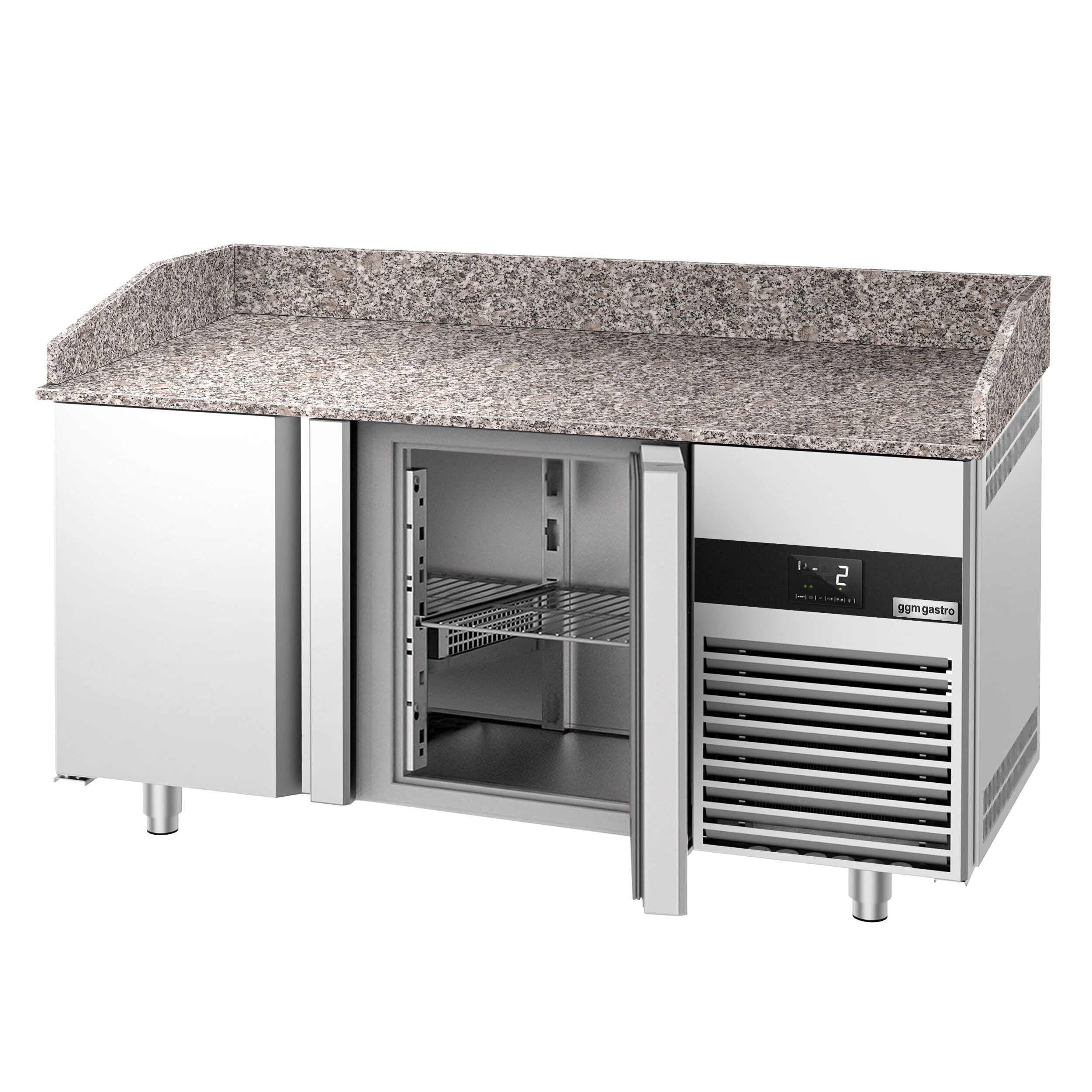 Commercial Pizza Prep Counter - Granite Top PREMIUM - 1550x800mm - with 2 doors