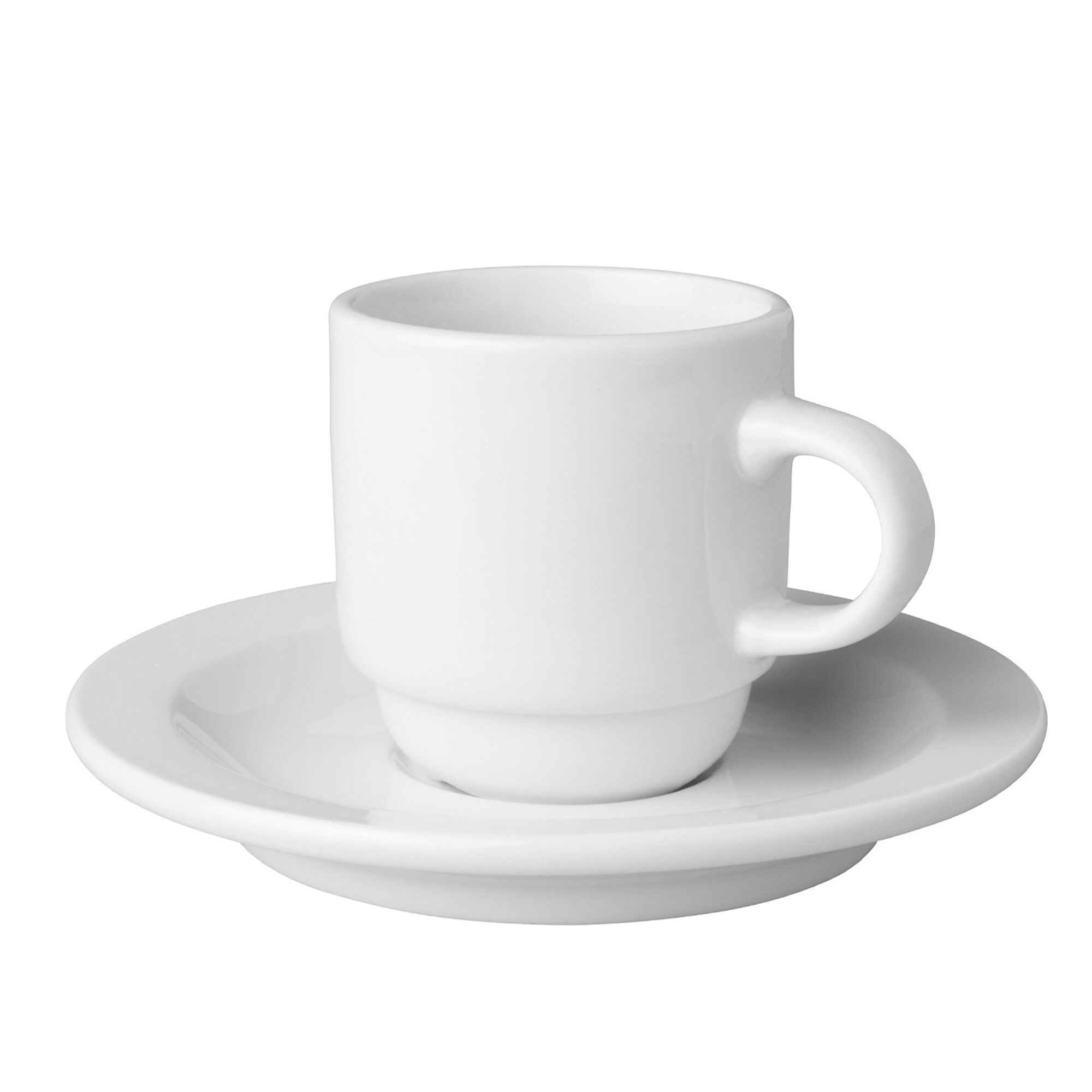 (6 pièces) BUDGETLINE – Tasses à café + soucoupes Mammoet – 140 ml – Blanc