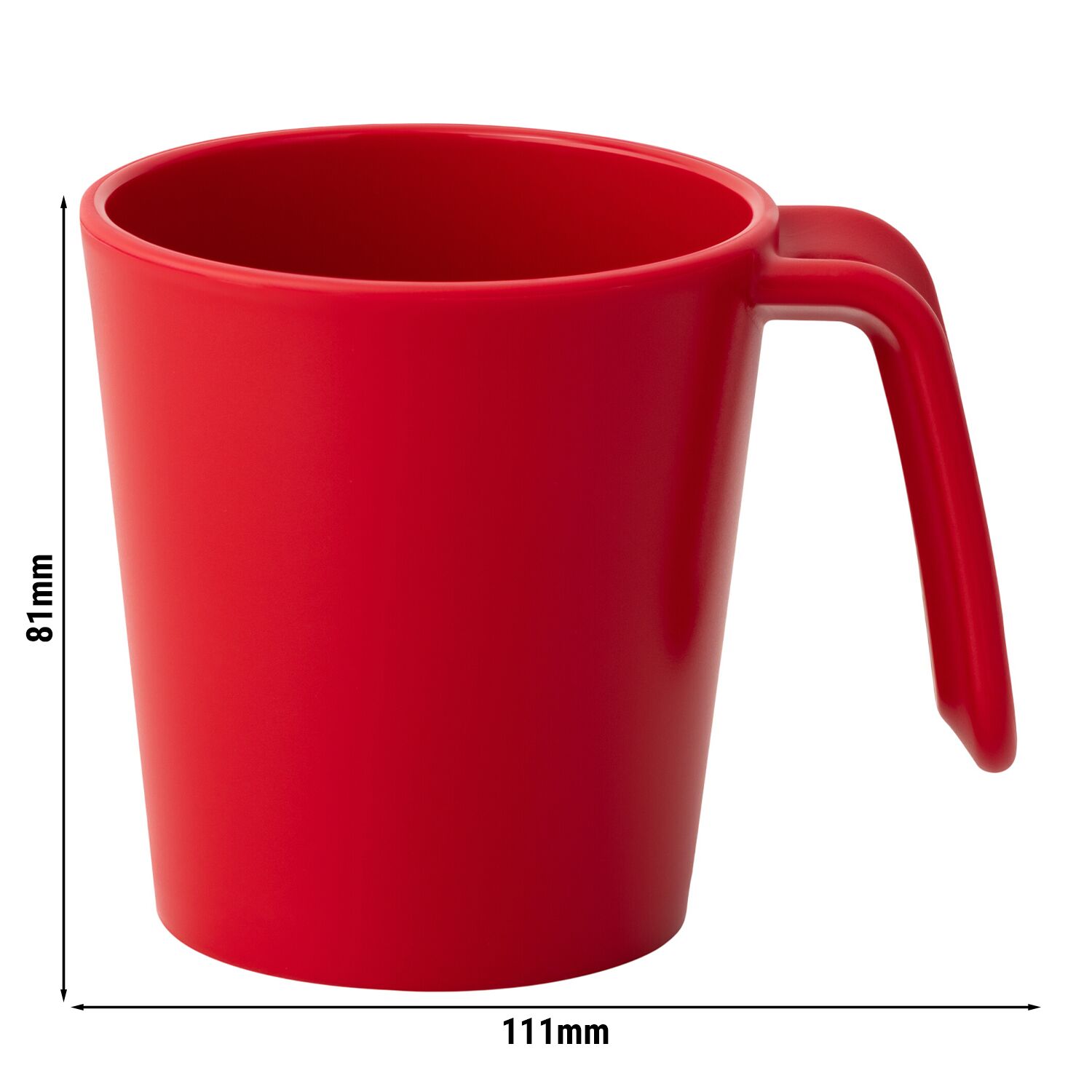 (30 pièces) Tasse à anse réutilisable - 260ml - Rouge