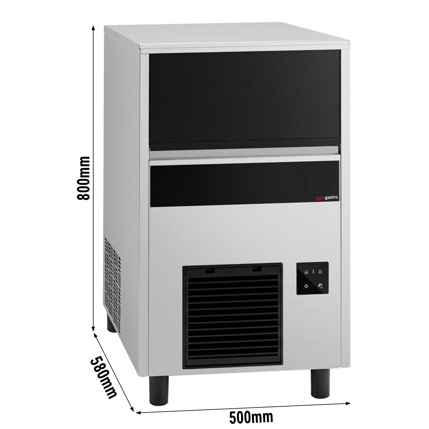 Commercial Ice Machine - Bullet - 57 kg/24 h - with Drain Pump