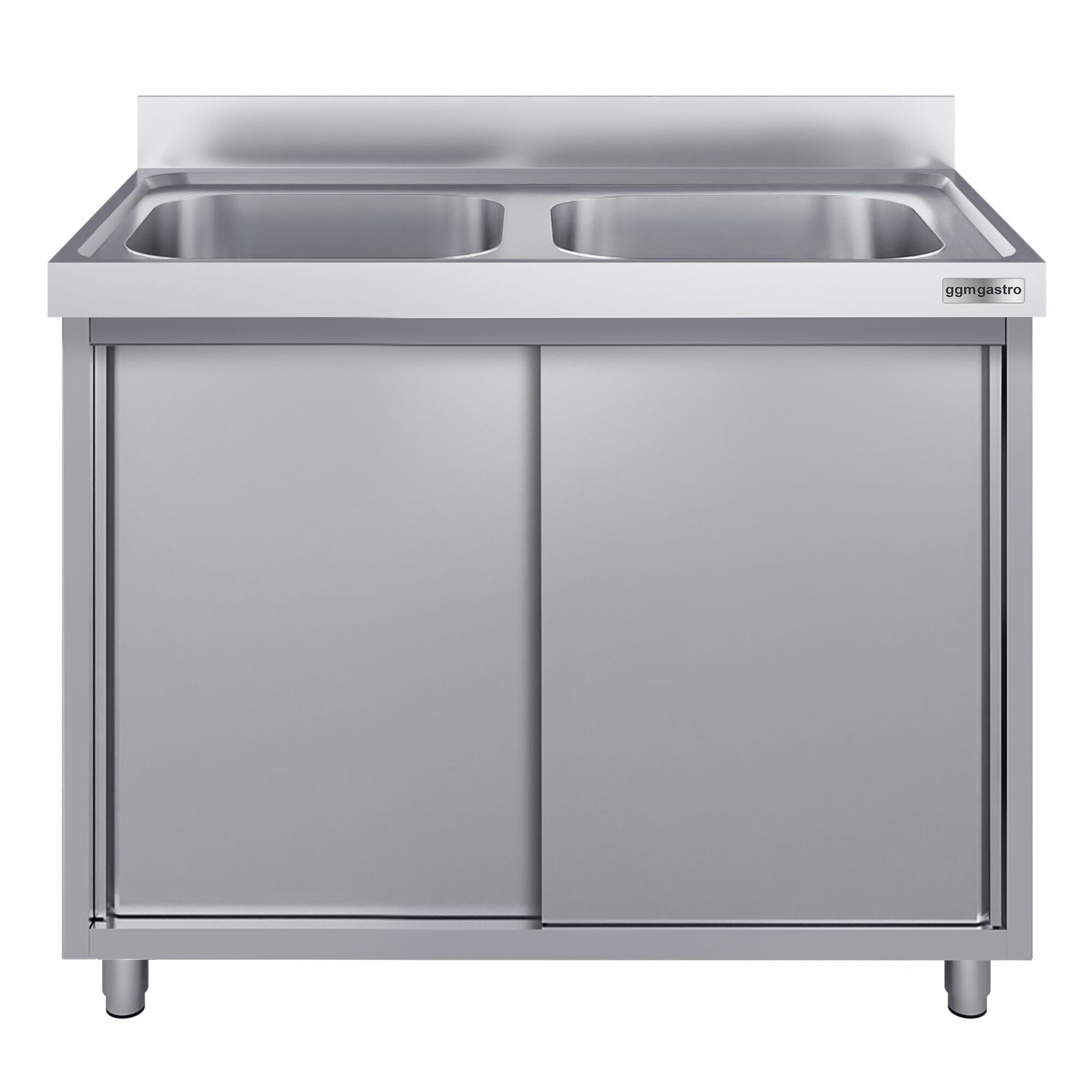 Meuble évier ECO - 1000 x 700 mm - avec 2 bacs au centre
