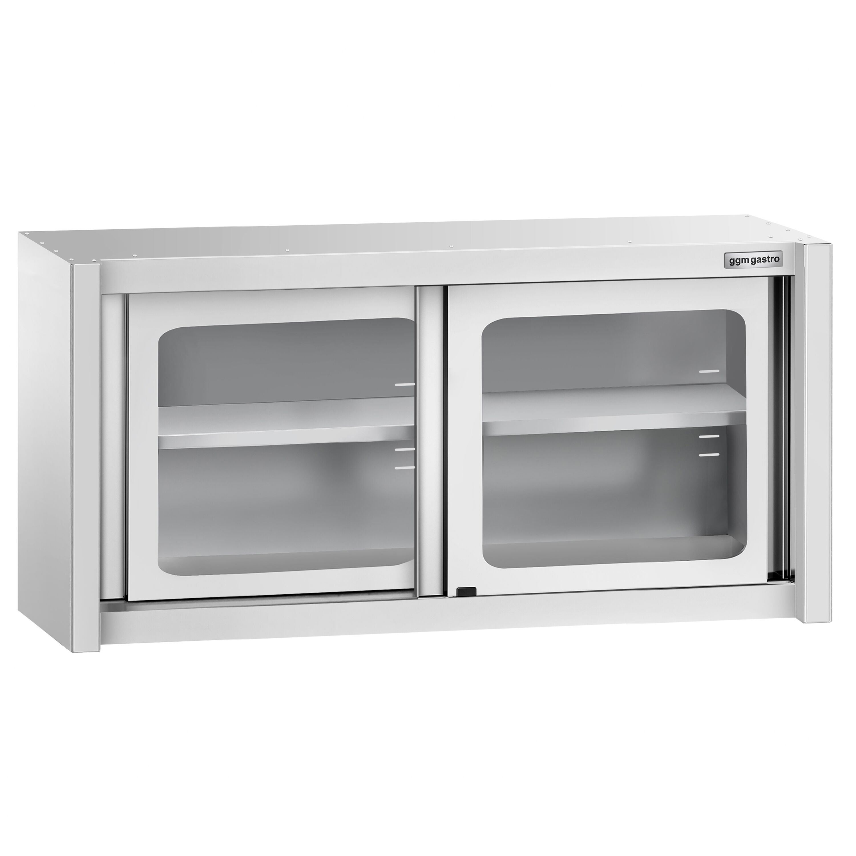 Armoire murale en acier inoxydable - 1200x400mm - avec portes coulissantes vitrées - 650mm de haut