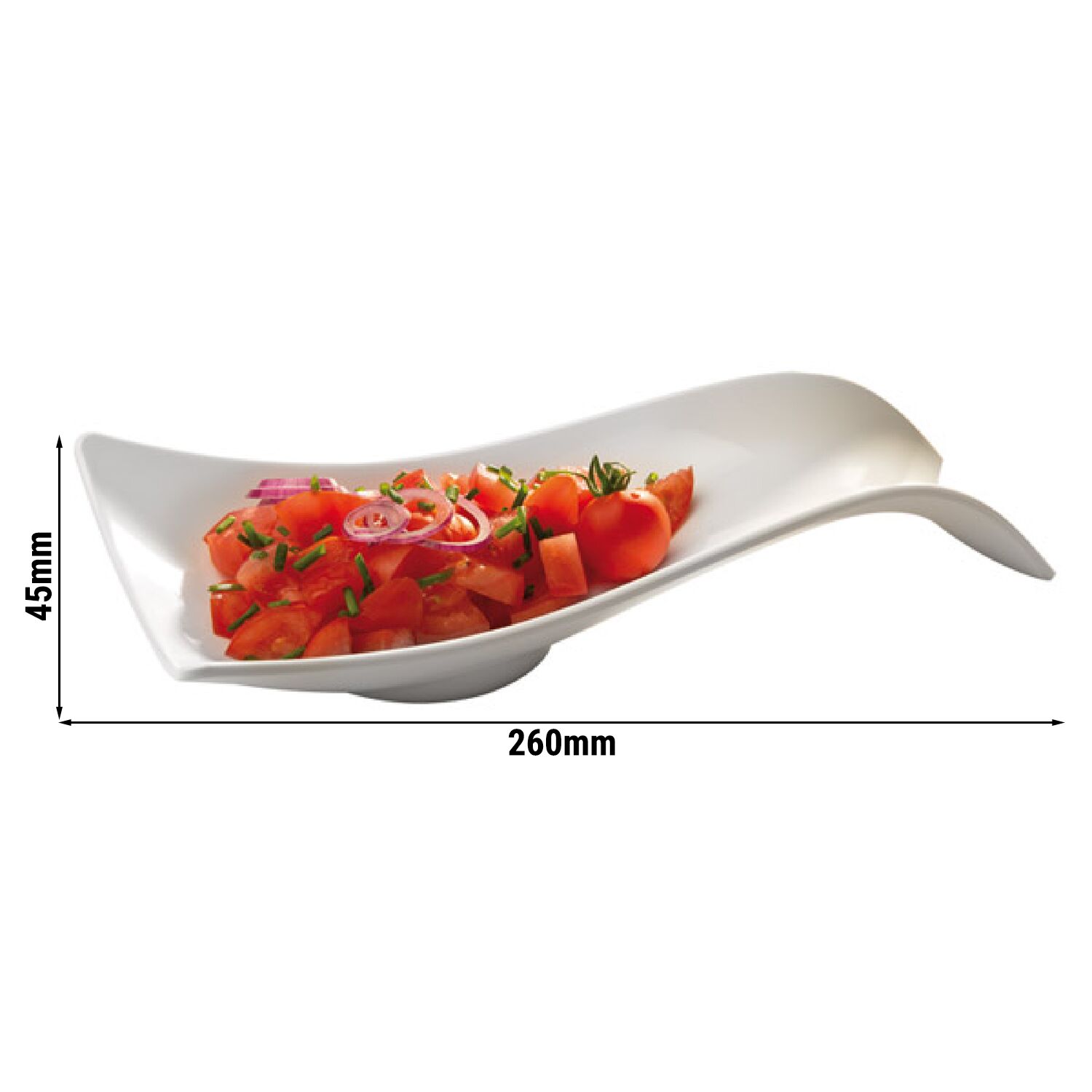 (6 pcs) Présentoir à couverts SMALL WAVE - Mélamine - 260x130mm - Blanc - 6 pièces
