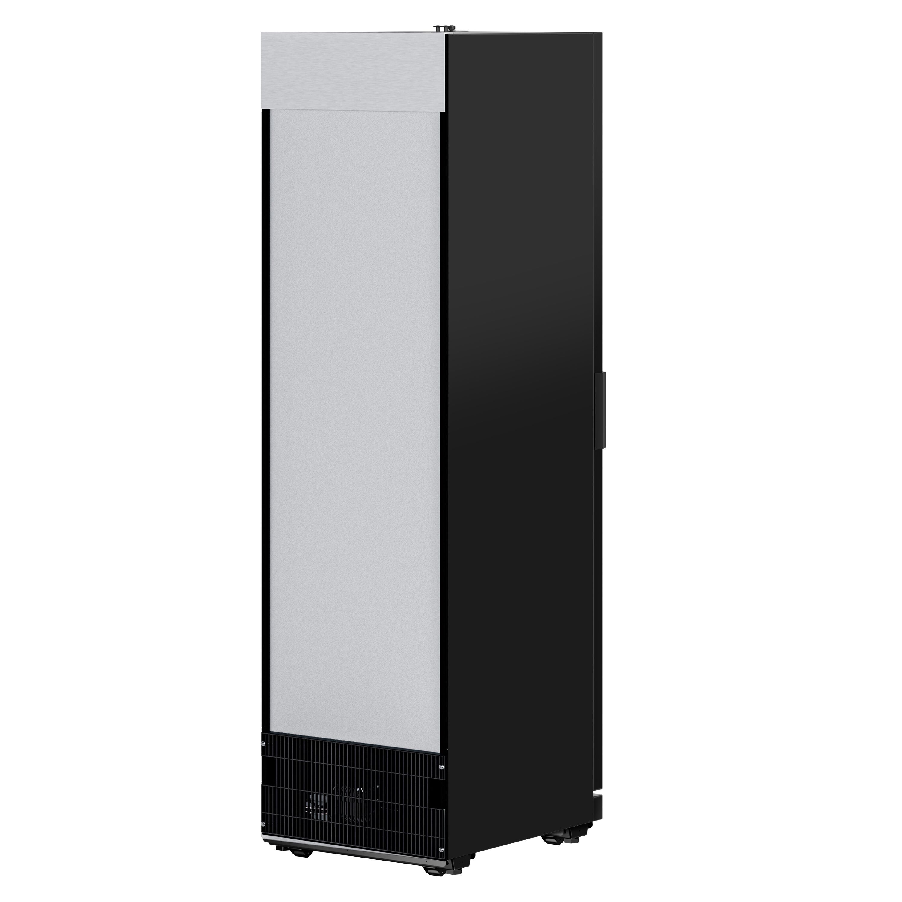 Commercial Beverage Display Fridge - 595mm - 569 Litres - with 1 hinged glass door - LED lighting - Black - Temperature range 0 to 7 °C