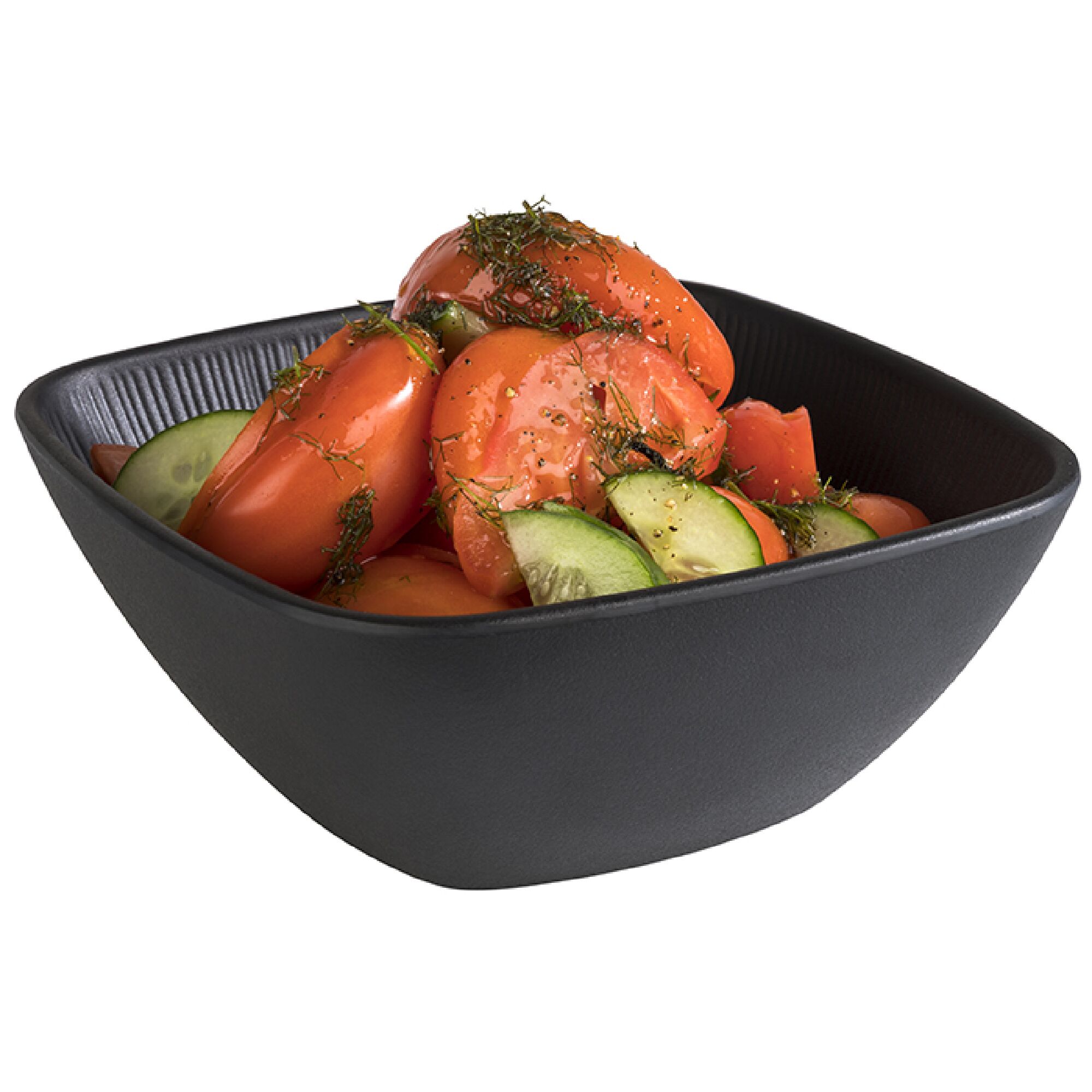 (6 pcs) Coupe - NERO - Mélamine - 1,5L - carré - 195x195mm - Profondeur : 80mm - Noir - lot de 6
