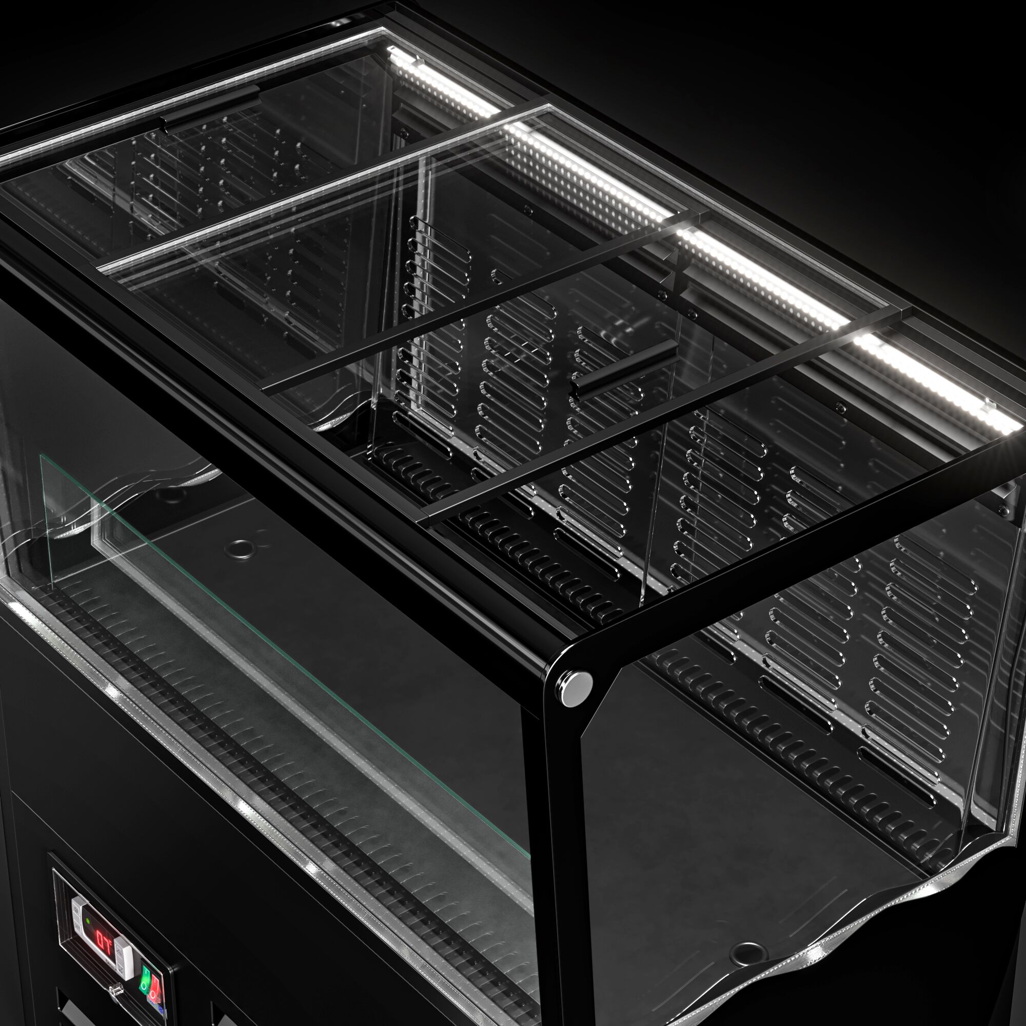 Chladicí ostrov na nápoje - 730x450 mm - 69 l - Se 2 posuvnými skleněnými víky - Pro CZ