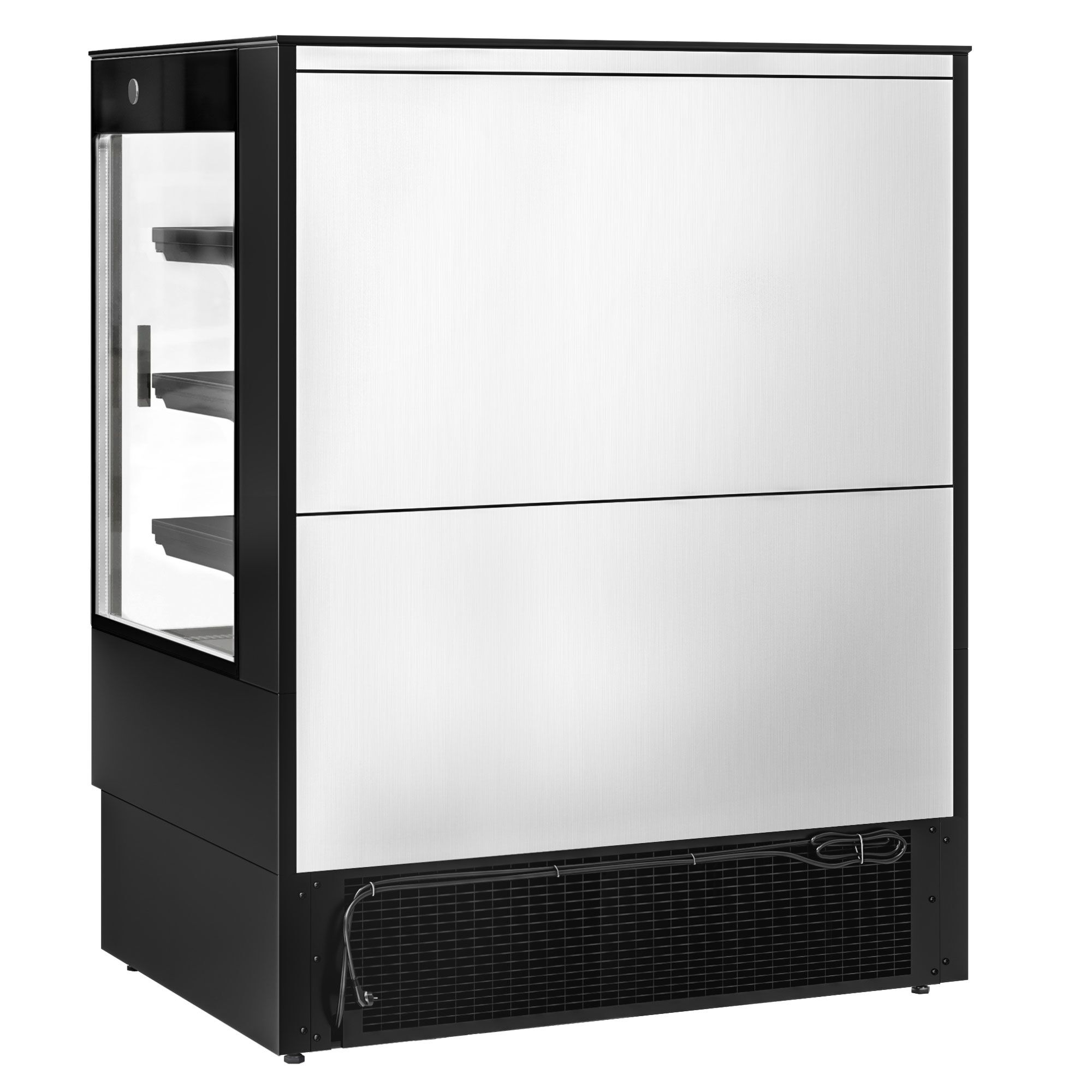 Vitrine murale réfrigérée - 1200mm - 390L - avec 2 portes coulissantes vitrées & 3 étagères - Noir