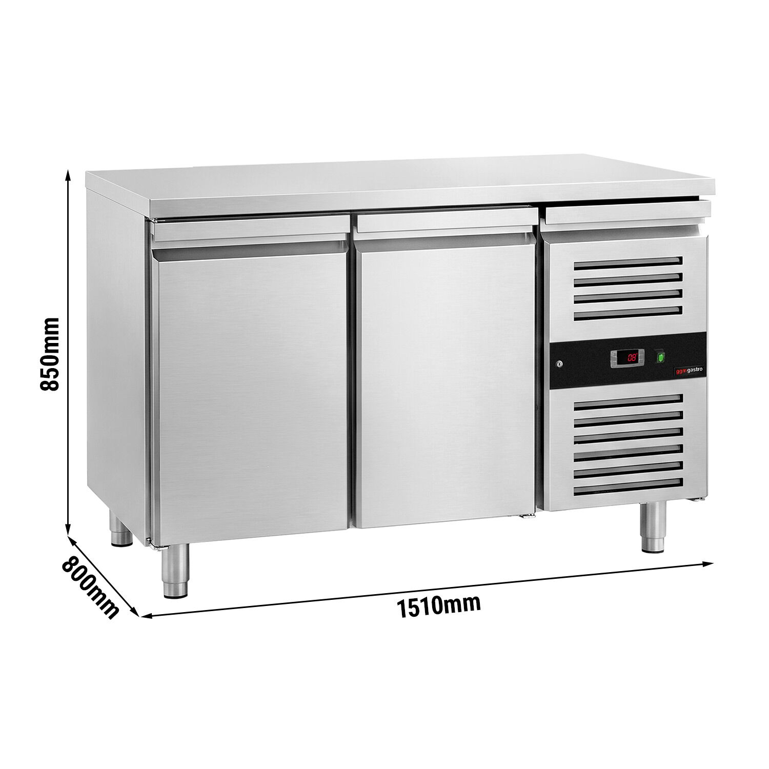 Bakery Counter Fridge ECO - 1510x800mm - with 2 doors - capacity 294 litres