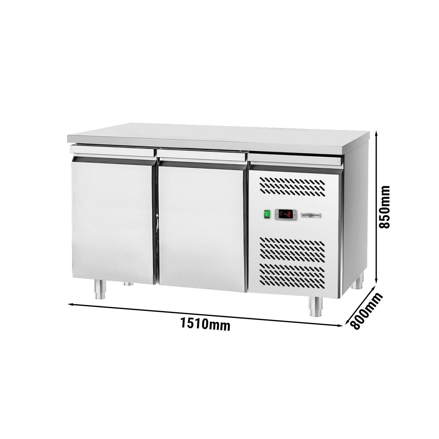 Table réfrigérée de boulangerie ECO - 1500x800 mm - avec 2 portes