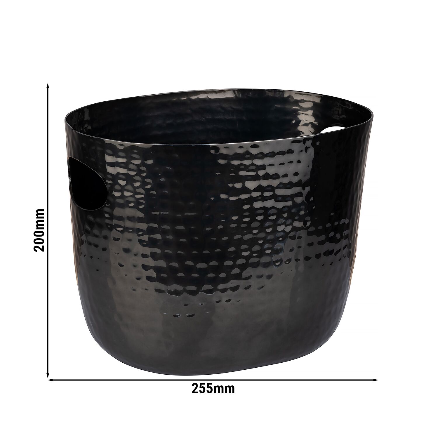Seau à champagne - Aluminium - 3.9 litres - Noir - avec poignées