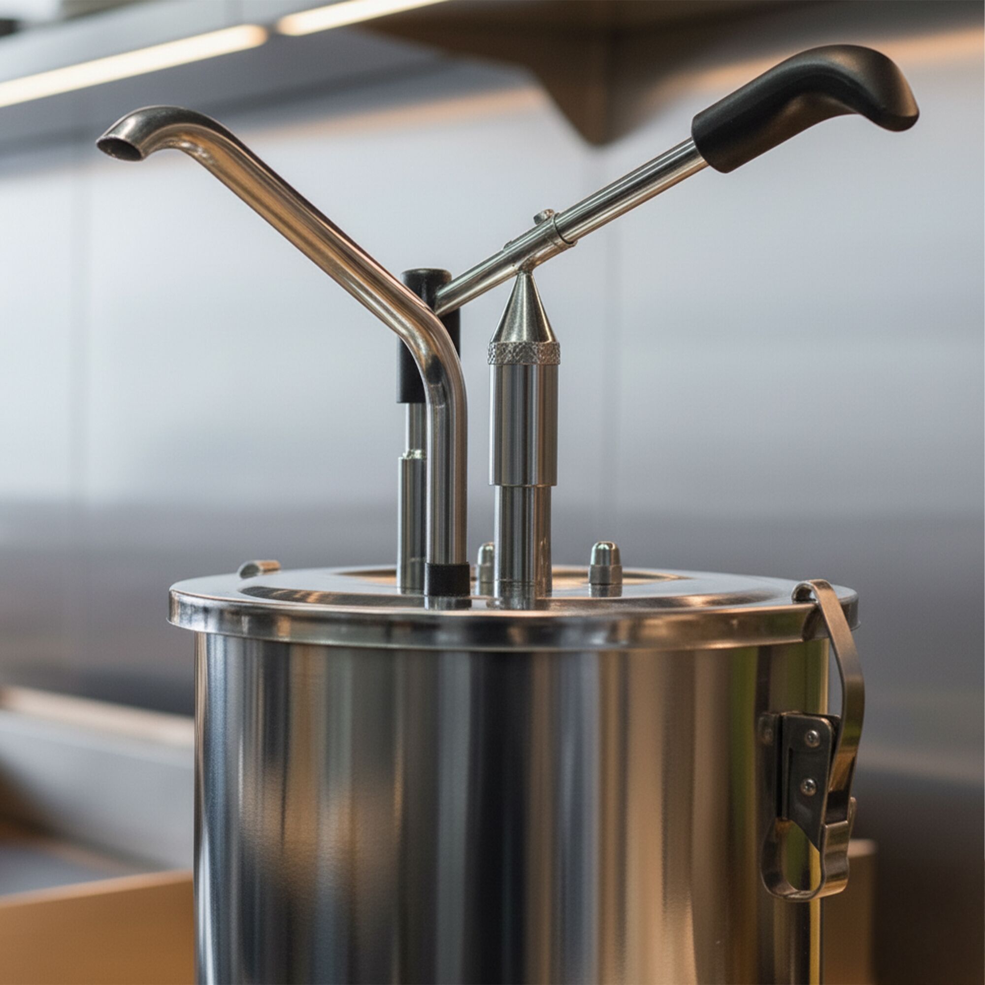 Distributeur de sauce - 8L - à levier - dosage réglable - acier inoxydable - 215x430mm - avec cuve