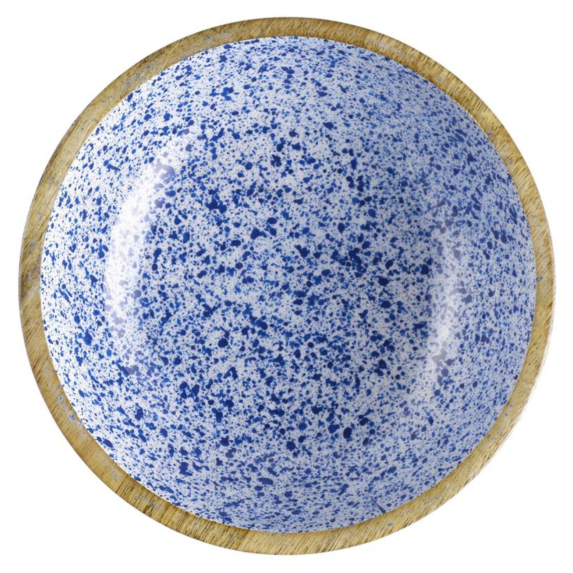 (6 pcs) Coupe - MANGO - Bois de manguier - 1,1L - Ø 240mm - Profondeur : 75mm - Blanc/Bleu