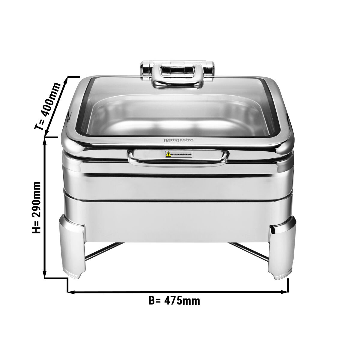 Chafing dish - GN 2/3 - avec couvercle en verre à fermeture douce (Soft-Close) - 5.5L