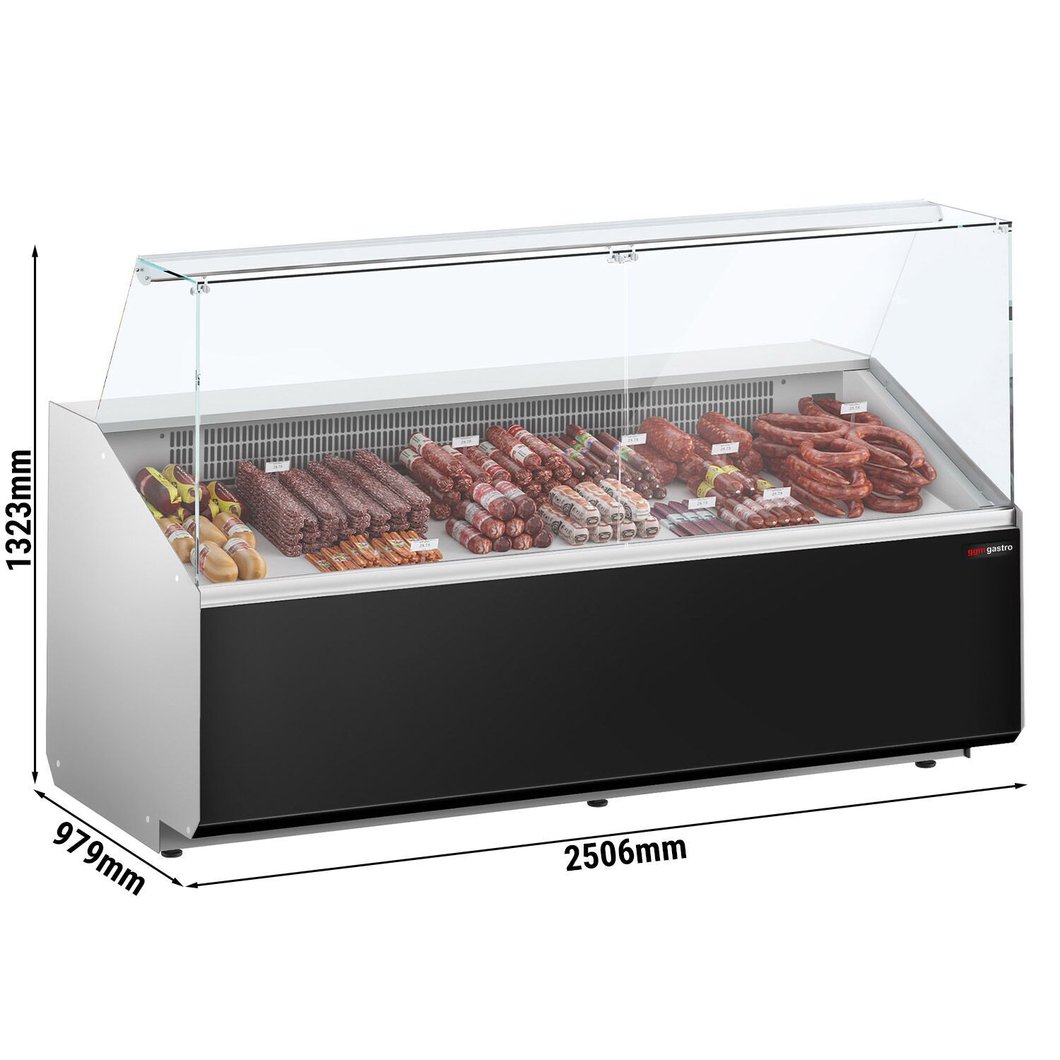Serve Over Counter - 2506mm - black front - capacity 512 litres