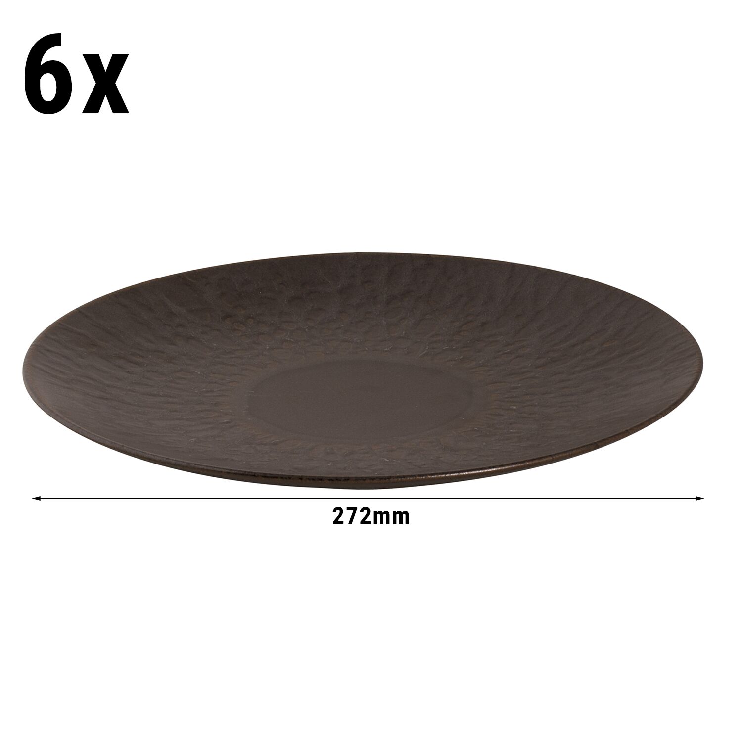 (6 Stück) RUST - Teller - flach - Ø 270mm - Braun