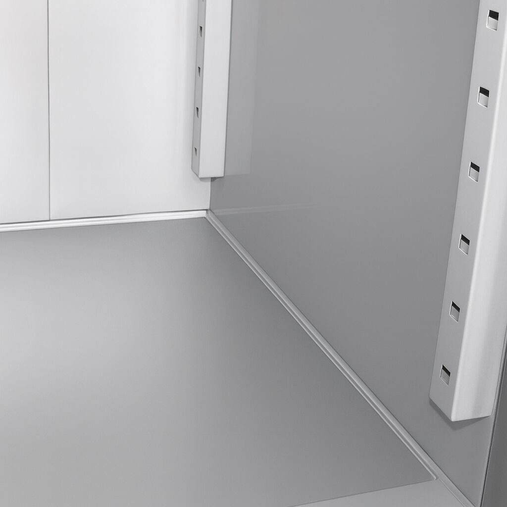 Armoire à poissons réfrigérée en acier inoxydable PREMIUM - 400 L - avec 1 porte - 5 bacs pour poissons inclus