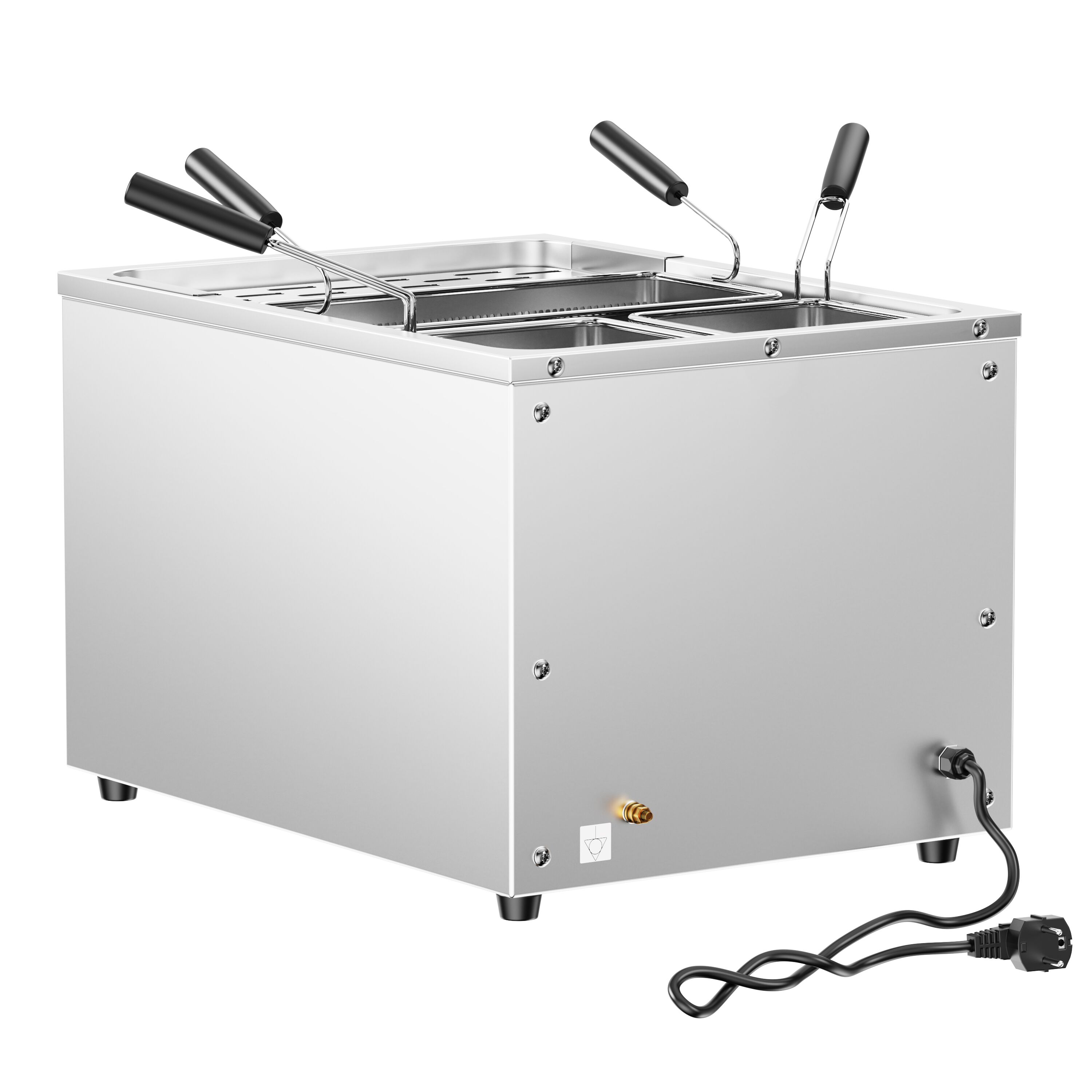 Cuiseur à pâtes électrique – 25 L – 3,25 kW – avec robinet de vidange – incl. 3 paniers
