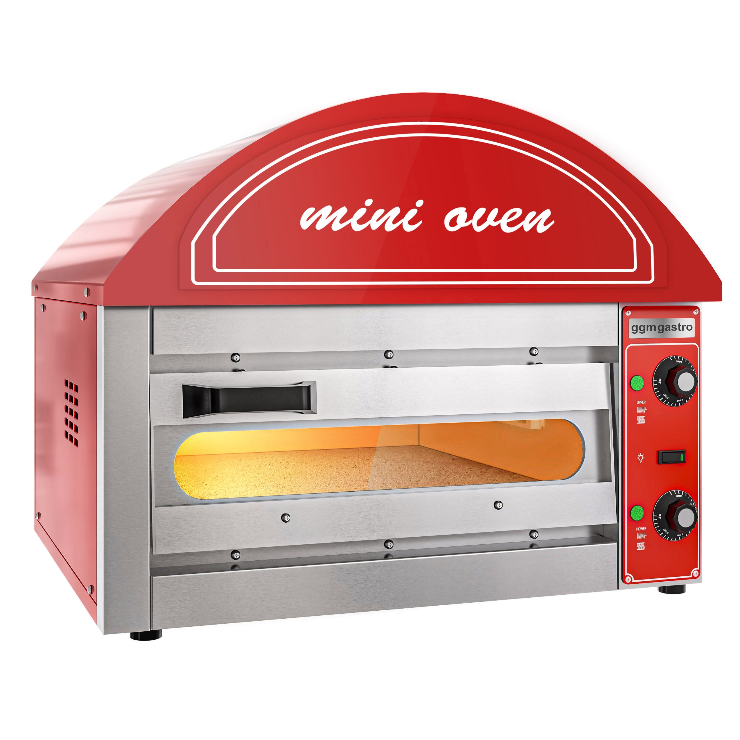 Electric Deck Pizza Oven - Single Deck - 1 - Ø 34cm (13.4") - 230V Single Phase - Mechanical Controls - Black - up to 280°C