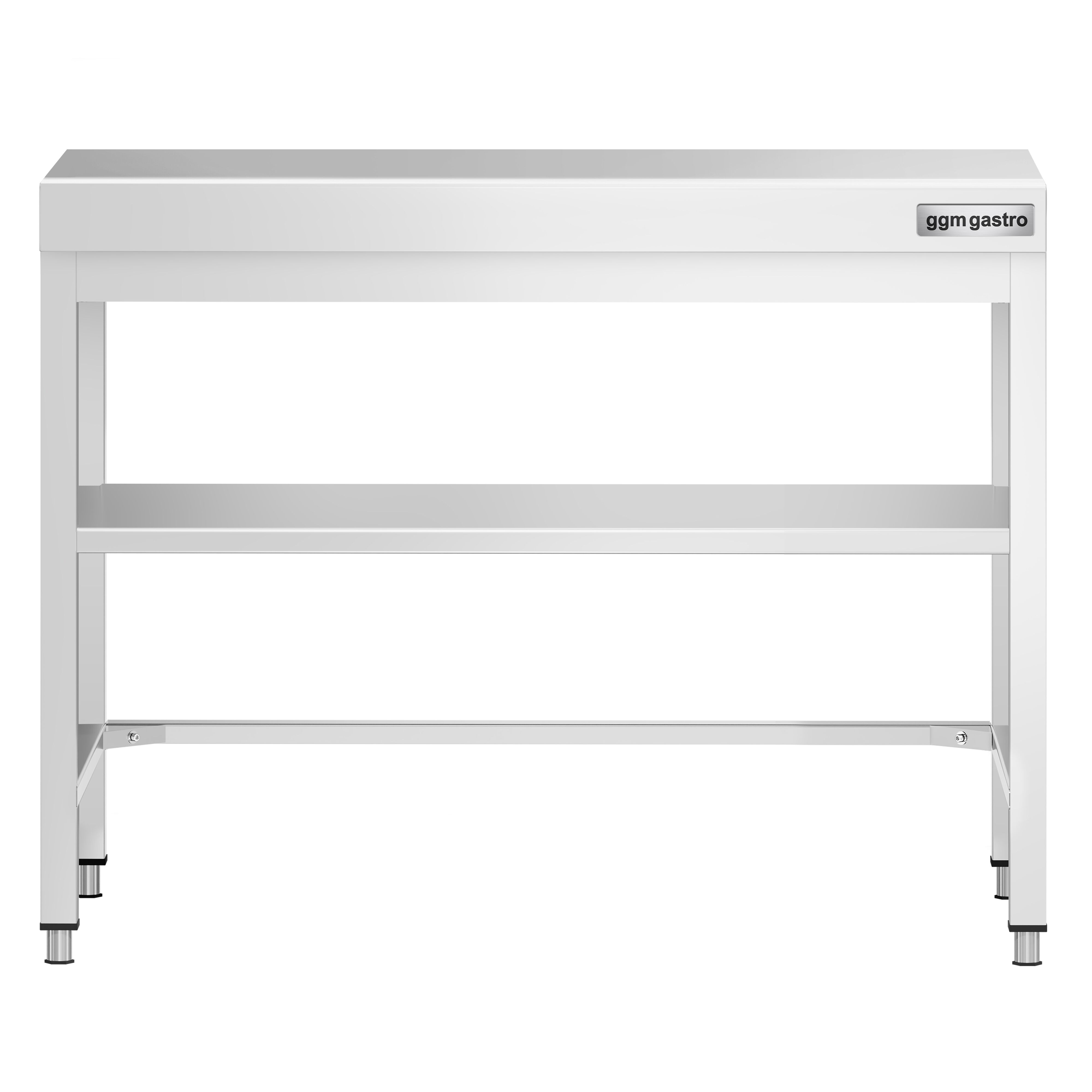 Table de travail inox PREMIUM - 800 x 700 mm - avec tablette inférieure & Renforts