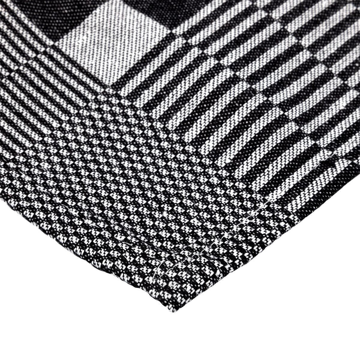 (12 pcs) Torchon à vaisselle en Coton Usage intensif - 65x65cm - Noir / Blanc à carreaux