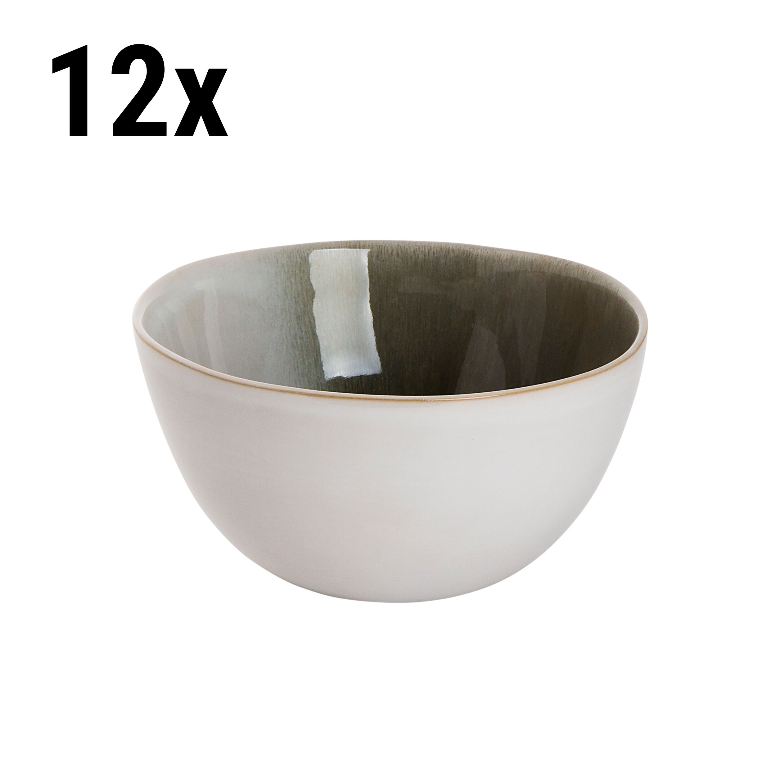 (12 pcs) Coupe - NORDIC - Porcelaine - Ø 150mm - 90cl - Vert/Blanc