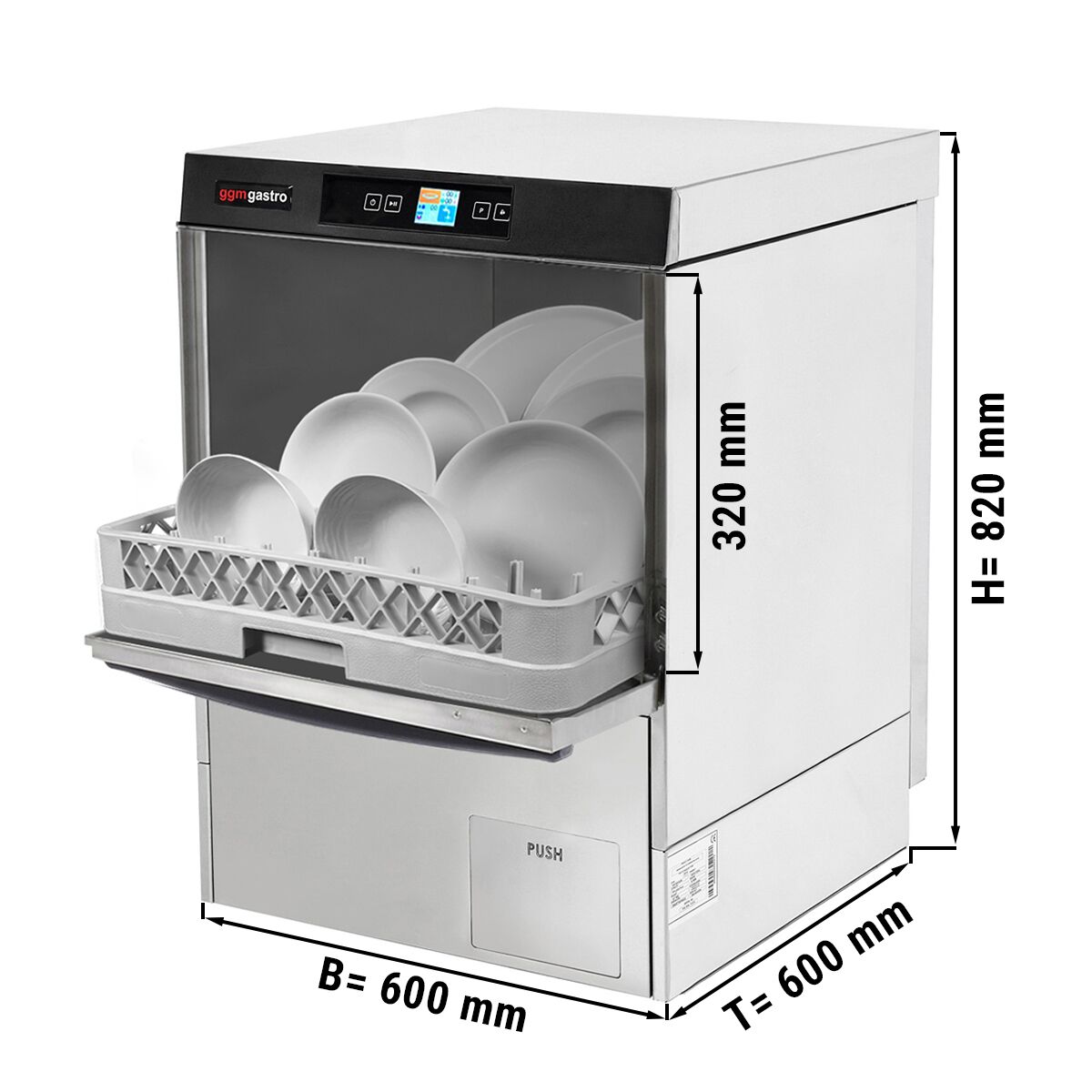 Geschirrspülmaschine - 3,6 kW - mit Reiniger-, Klarspüler- & Laugenpumpe