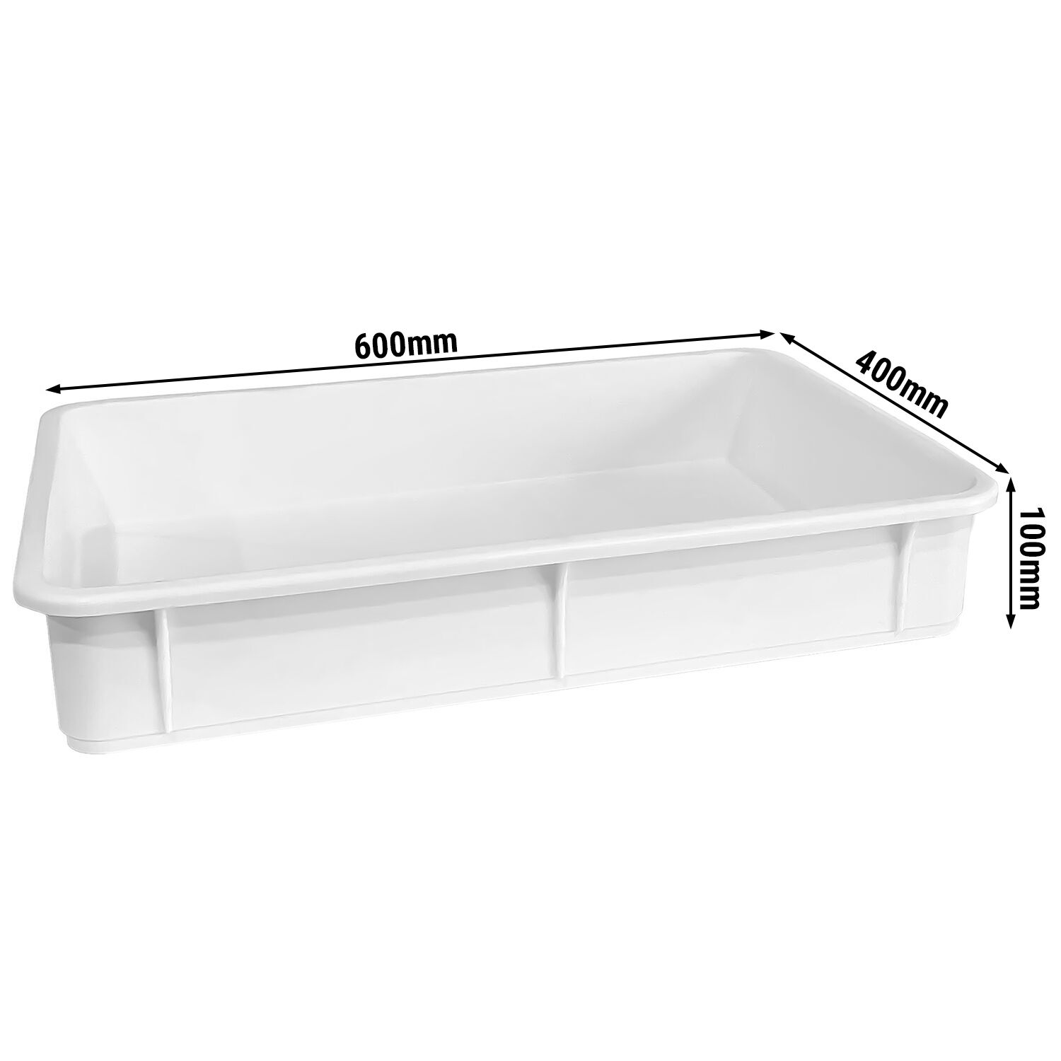 Bac à pâtons - Set - Professionnel - 8 bacs & 1 couvercle - EN 600x400 - Hauteur:100mm - Polypropylène - Blanc