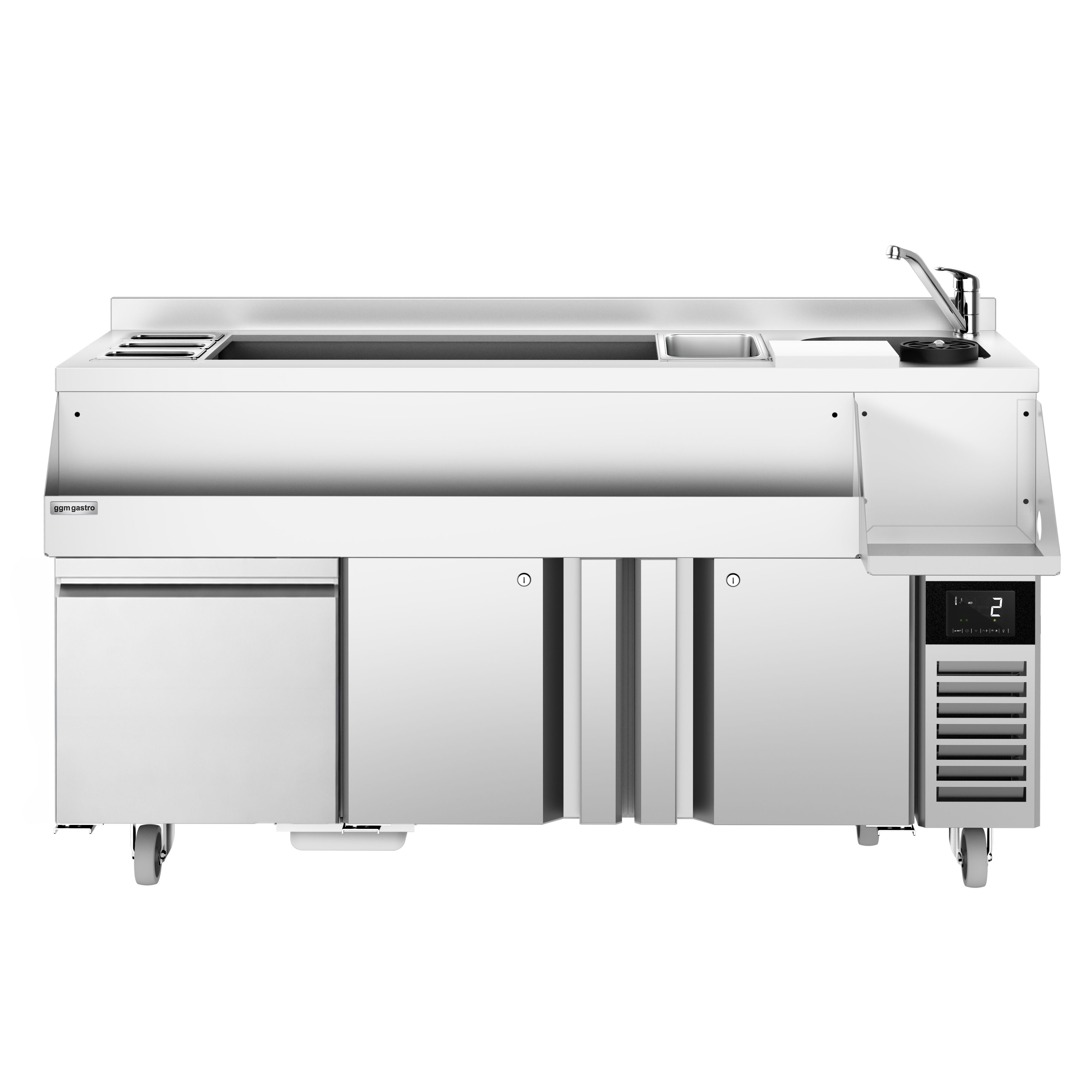 Barowy stół chłodniczy - 1600mm - 235L - 2 drzwi, 1 szuflada[y] - 230V
