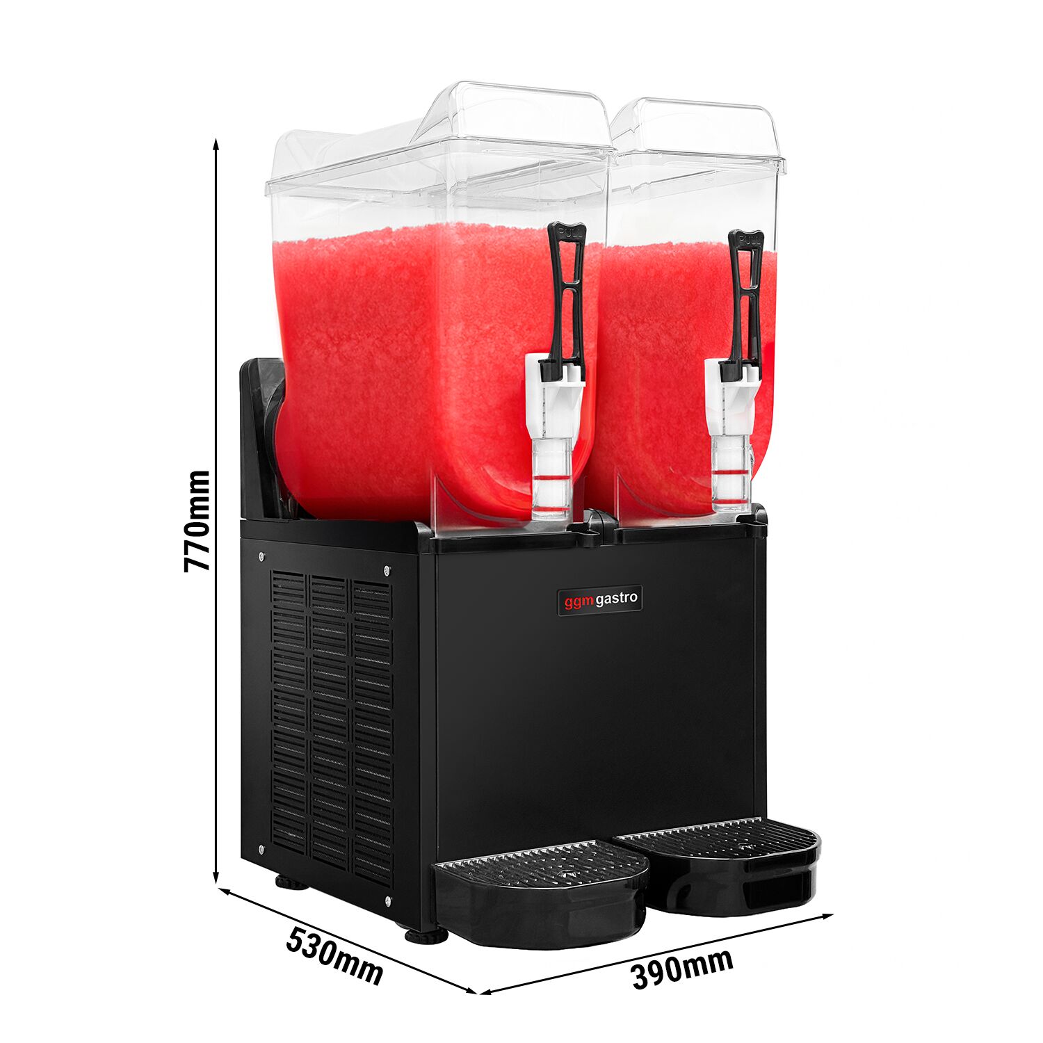 Commercial Slush Machine - 2x 12L - 984W - Black