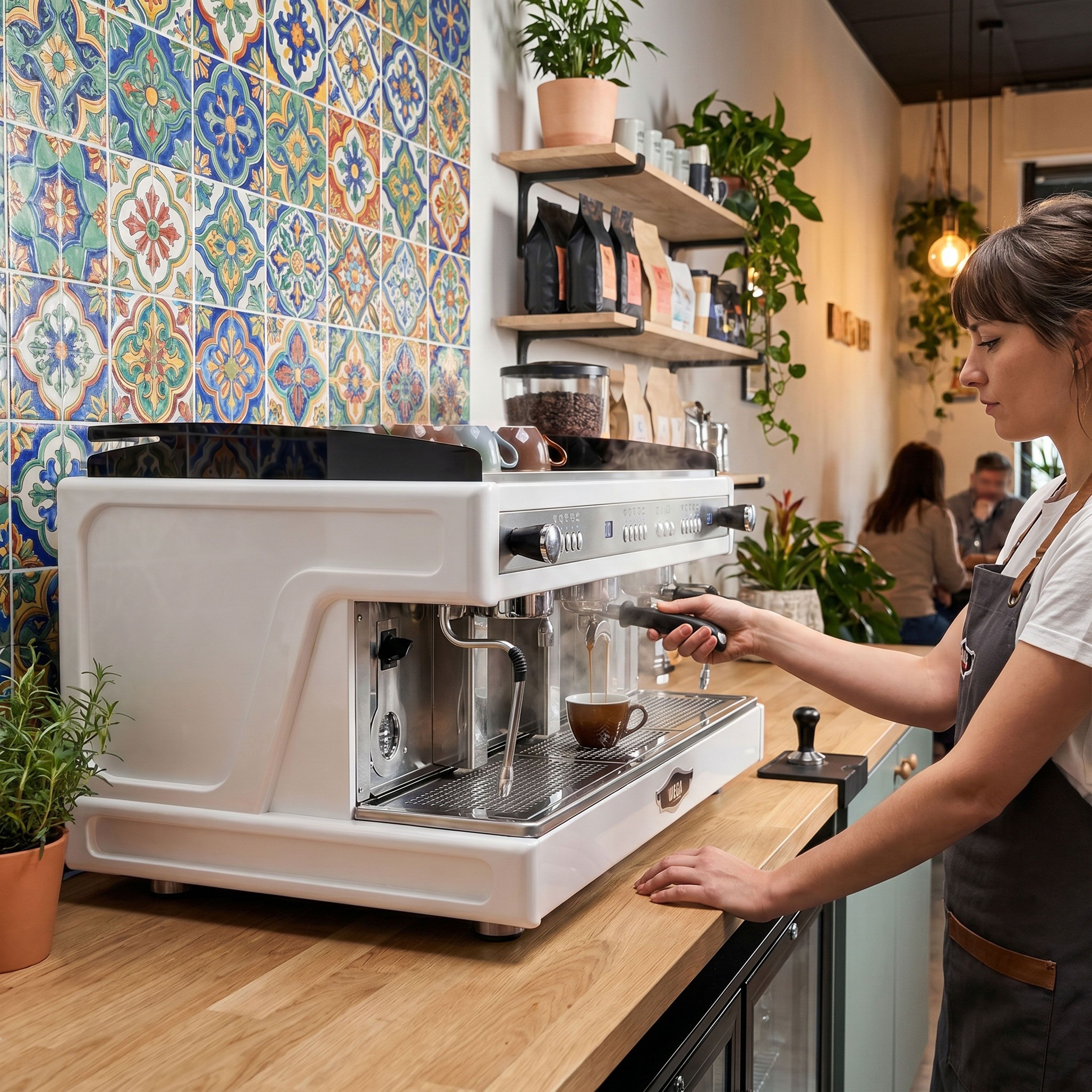 WEGA | Airy – Commercial 3-Group Espresso Machine – 5.6 kW – with 2 Steam Wands & Hot Water – White