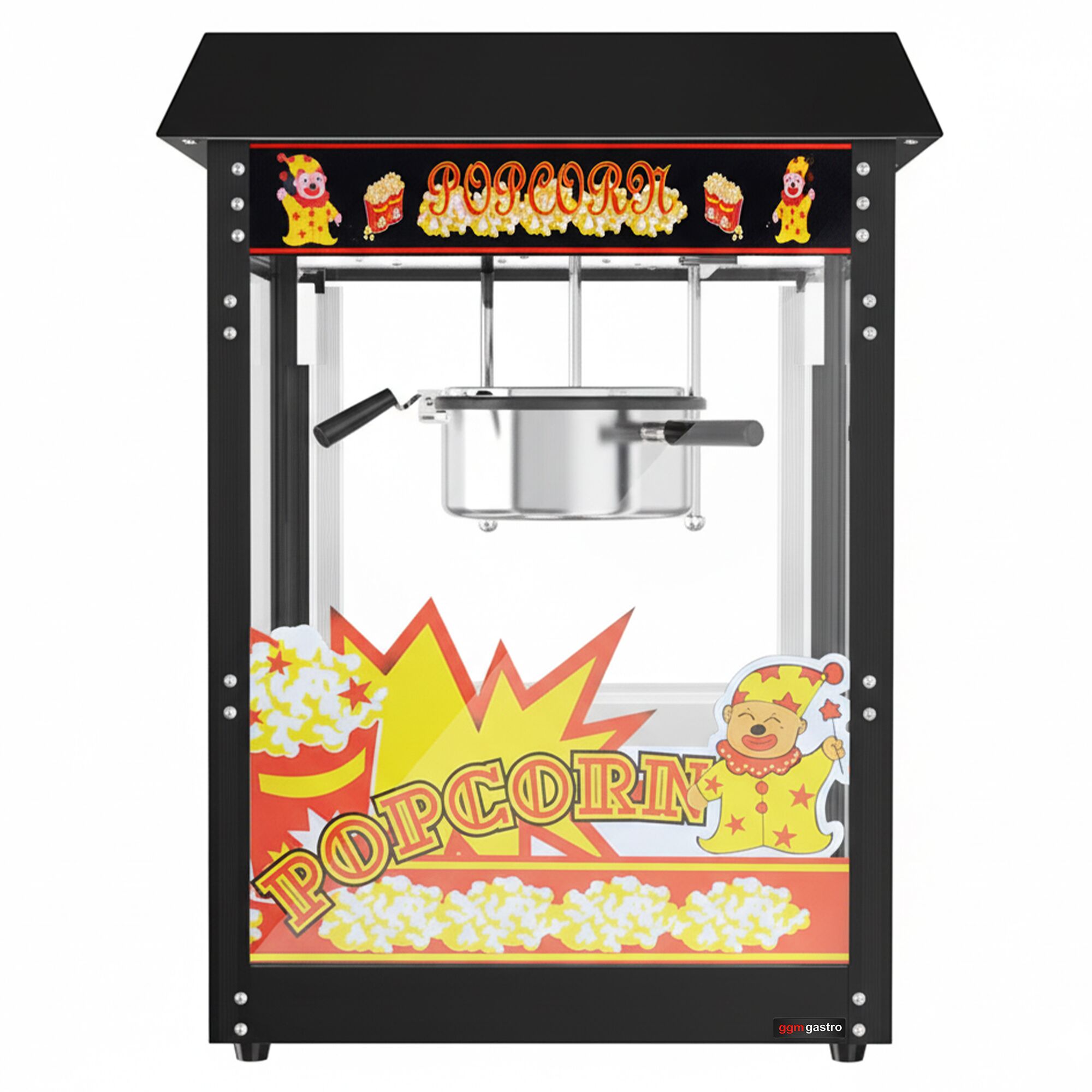 Machine à pop-corn - 1,50kW - 5kg/h - avec 1 marmite - Noir