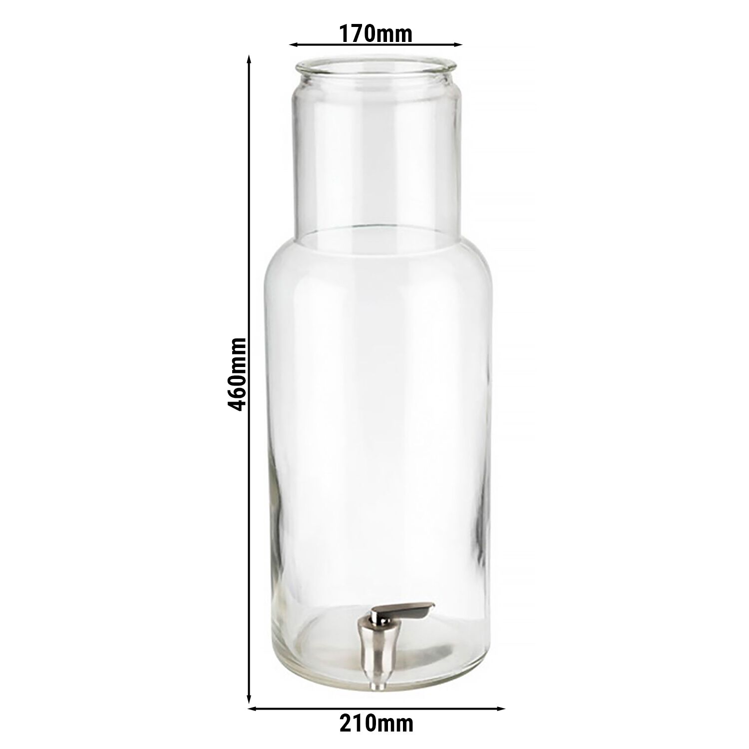 Üveg italadagoló csappal - Ø 170 mm