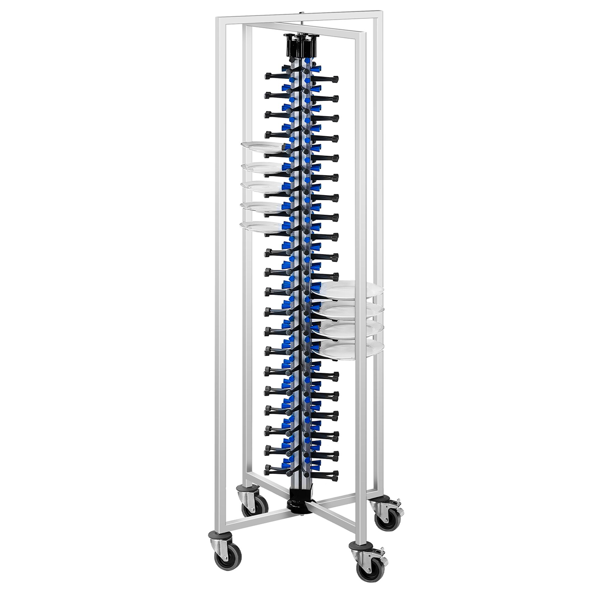 Chariot pour Assiettes - jusqu'à 84 Assiettes - Ø 16 - 32 cm - Pliable & Mobile