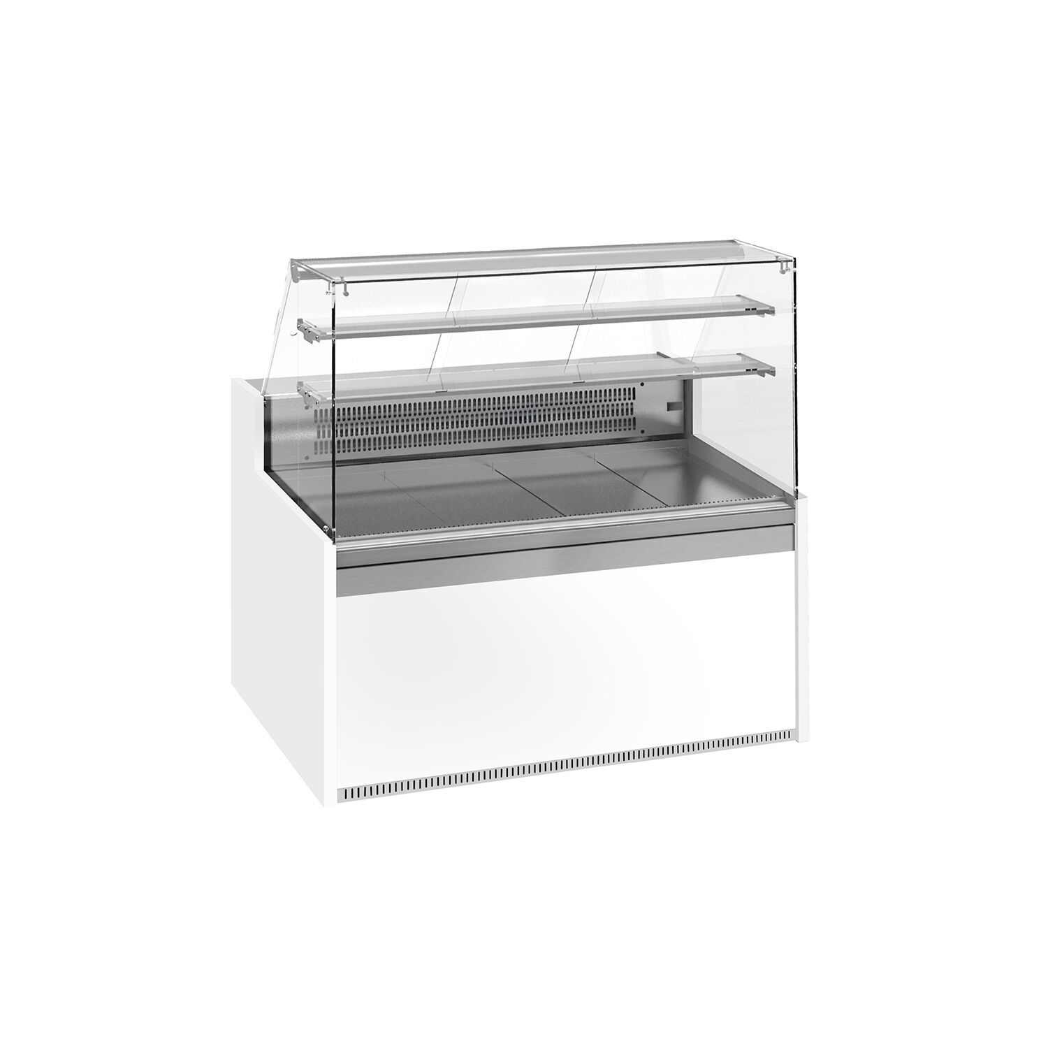 Comptoir vitrine réfrigérée - 1622x985mm - +4/+8°C - 2 portes - 2 étagères - Éclairage LED