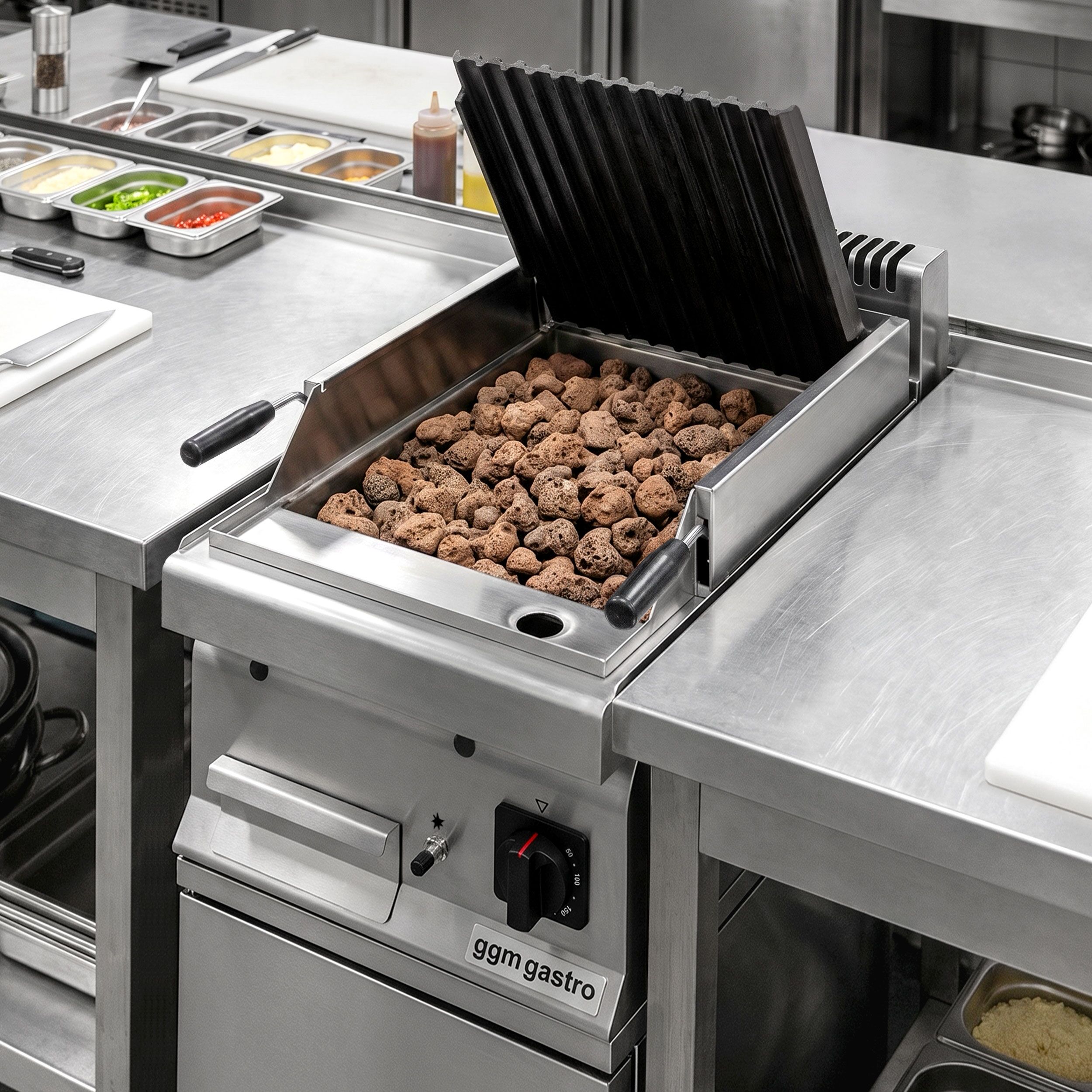 Commercial Gas Chargrill Mario 600 Series - 400mm - Countertop - 600mm Deep - Tilting Grill Grid