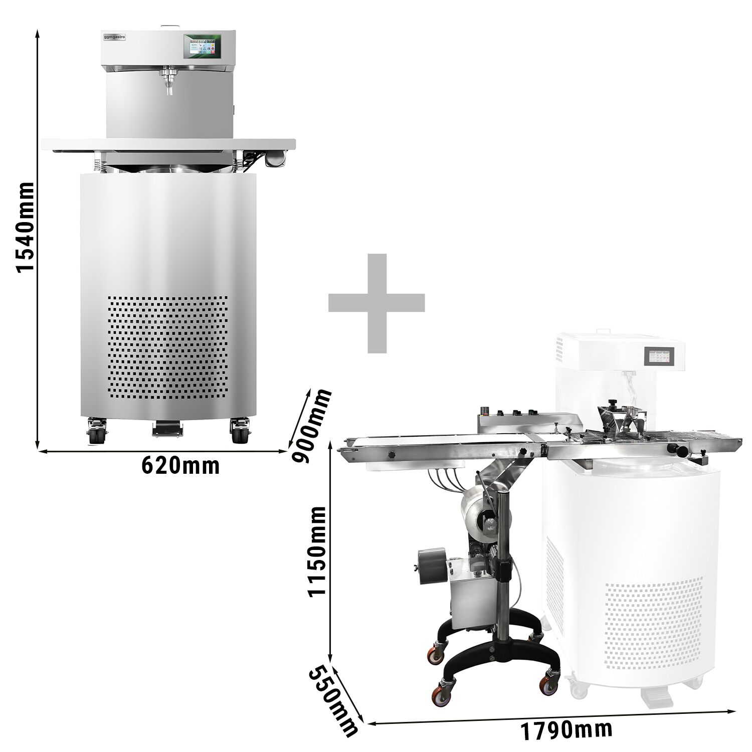 Tempéreuse à chocolat / Chocotemper - 24 kg - 3 kW - avec robinet de vidange - incl. surface de rangement avec zone de glaçage