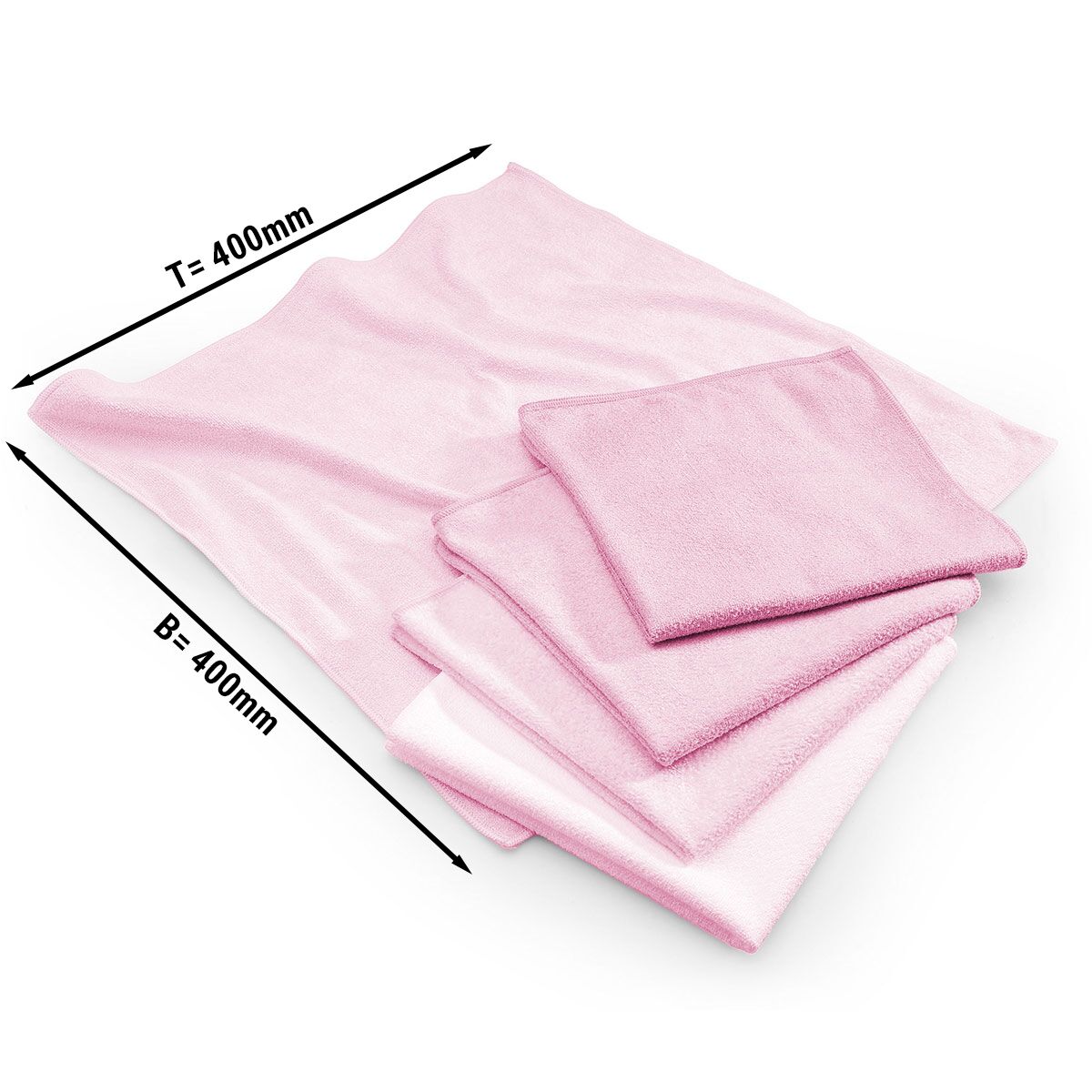 (10 pcs) Lavettes en microfibre - 40x40cm - Rose