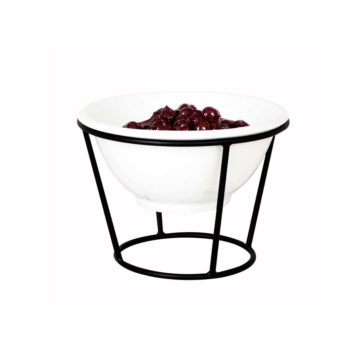 Présentoir buffet / étagère - noir - incl. 1 bol en mélamine - rond