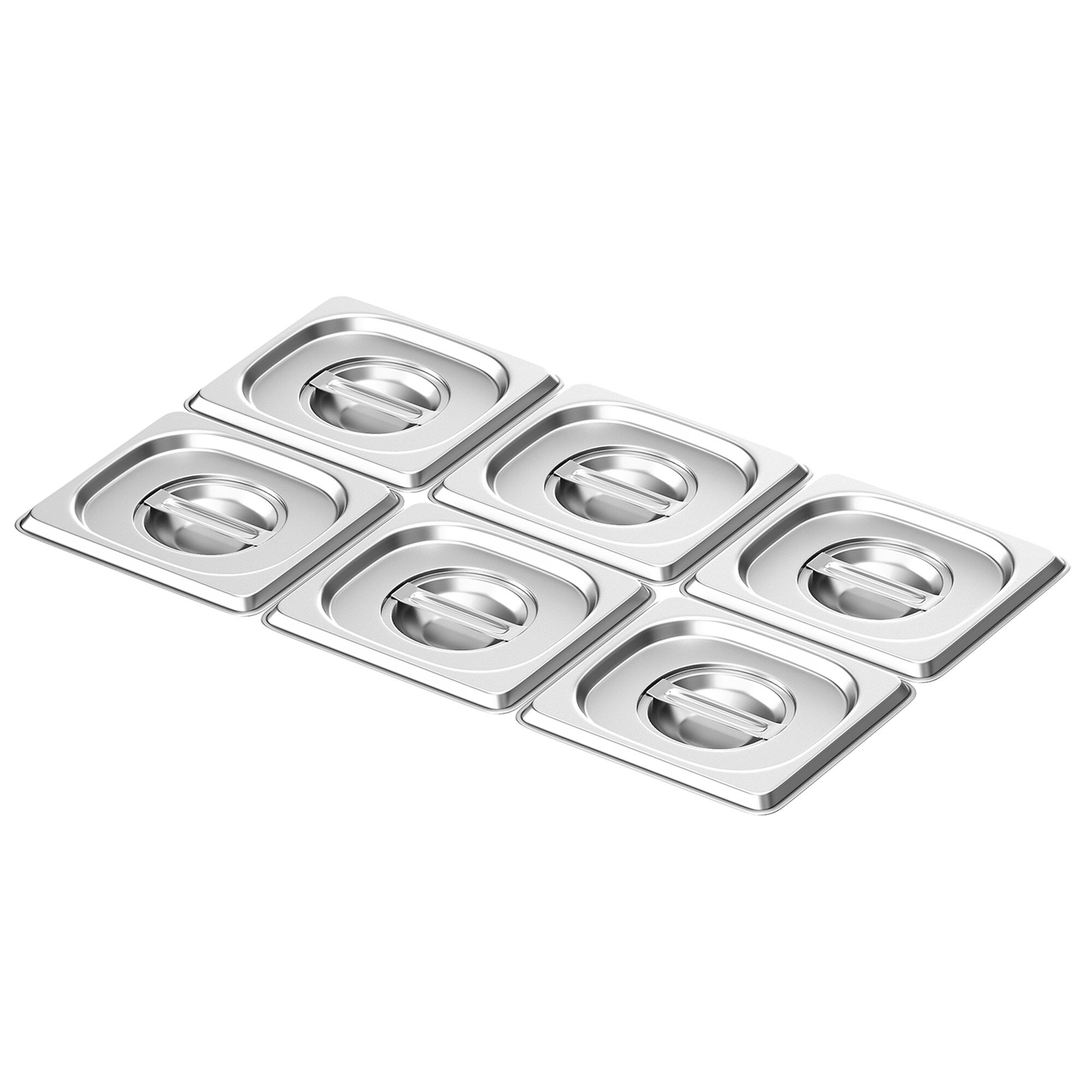 (6 pcs) Couvercle inox GN 1/6 - 176x162x27mm